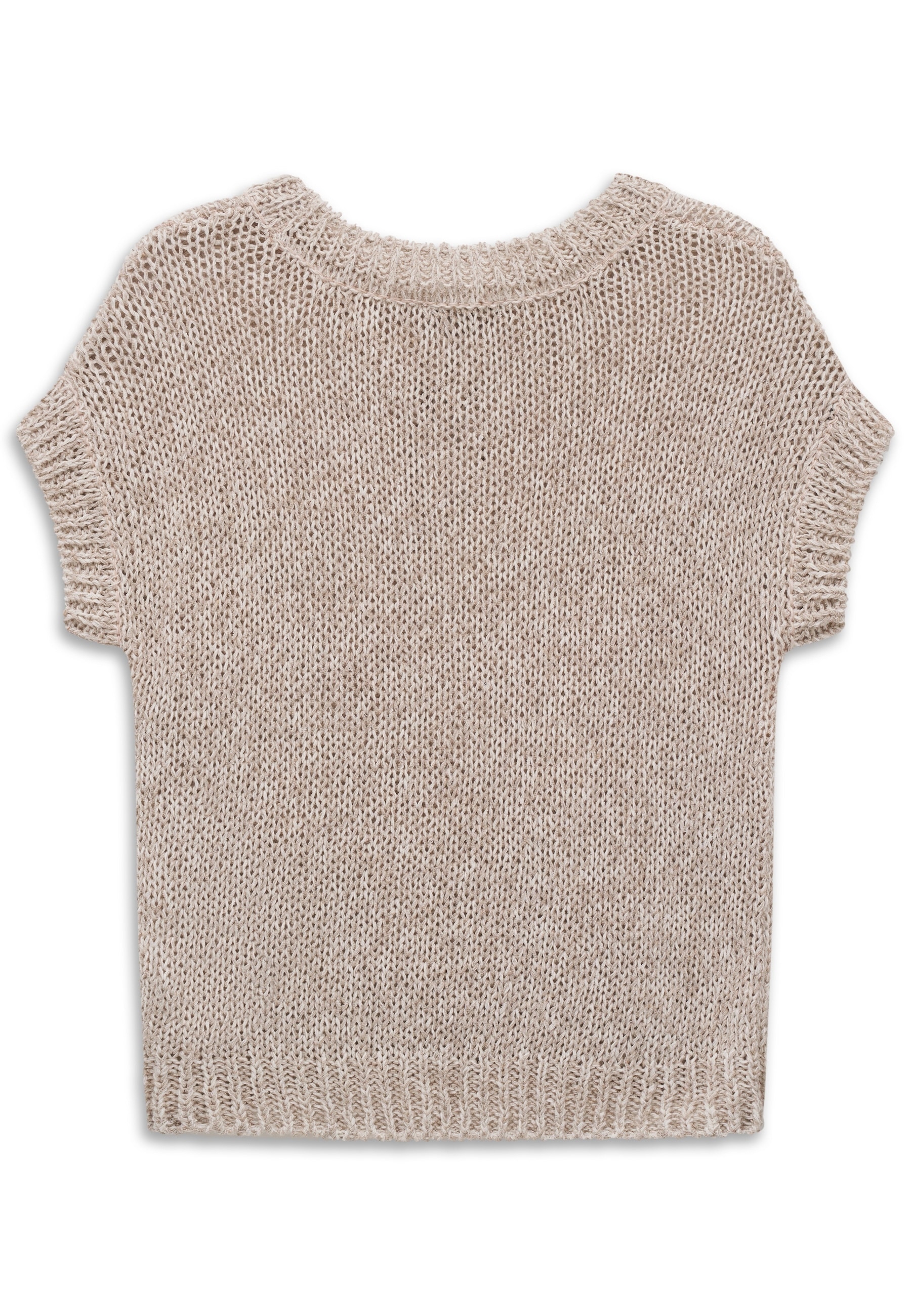 bugatti Pullunder aus Leinen-Baumwoll-Mix mit Rundhals