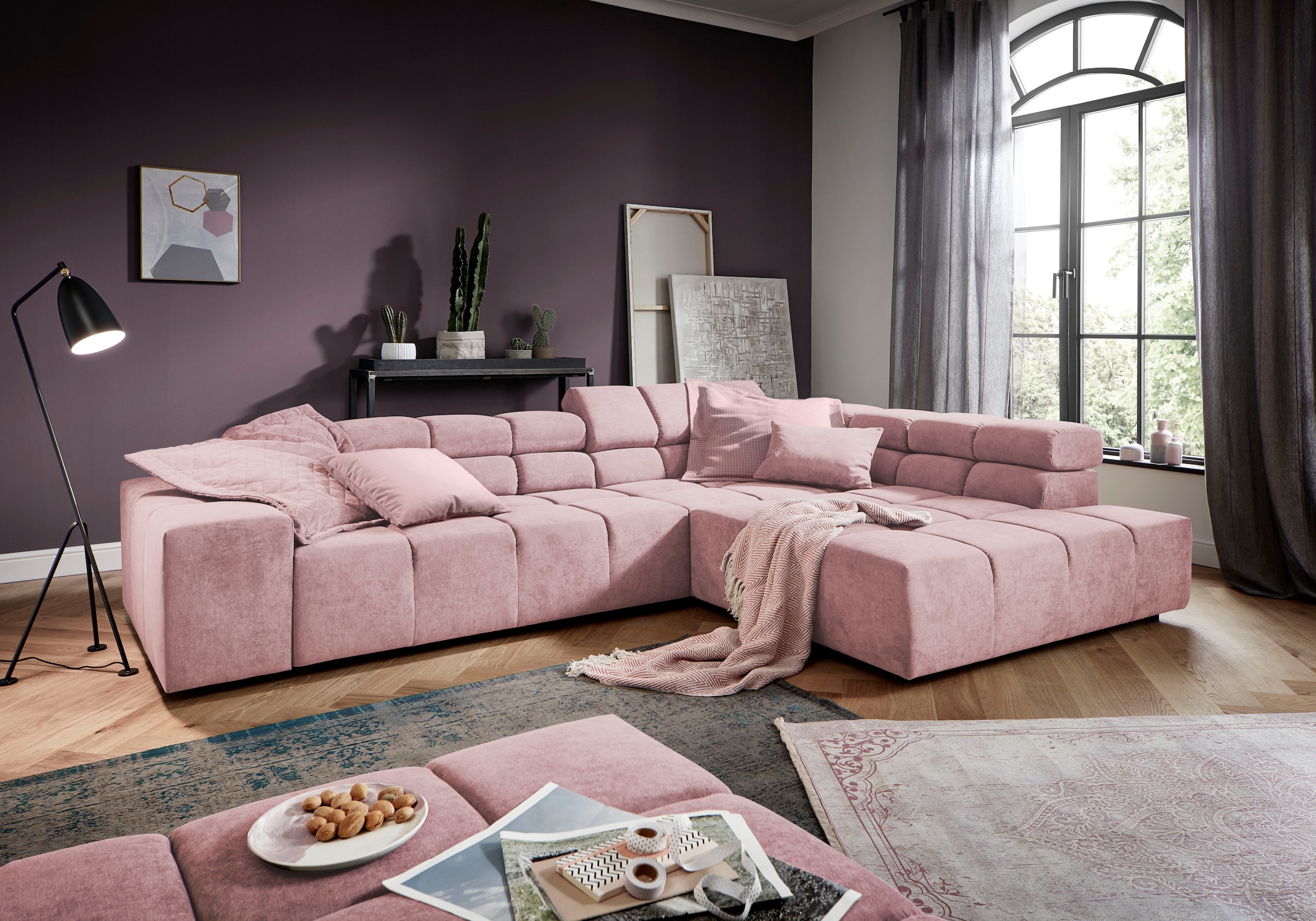 INOSIGN Ecksofa »Ancona incl. Kopfteilverstellung, OTTOs Choice, Breite 319cm, L-Form«, wahlweise motorische Sitztiefenverstellung, auch in Cord + Easy Care