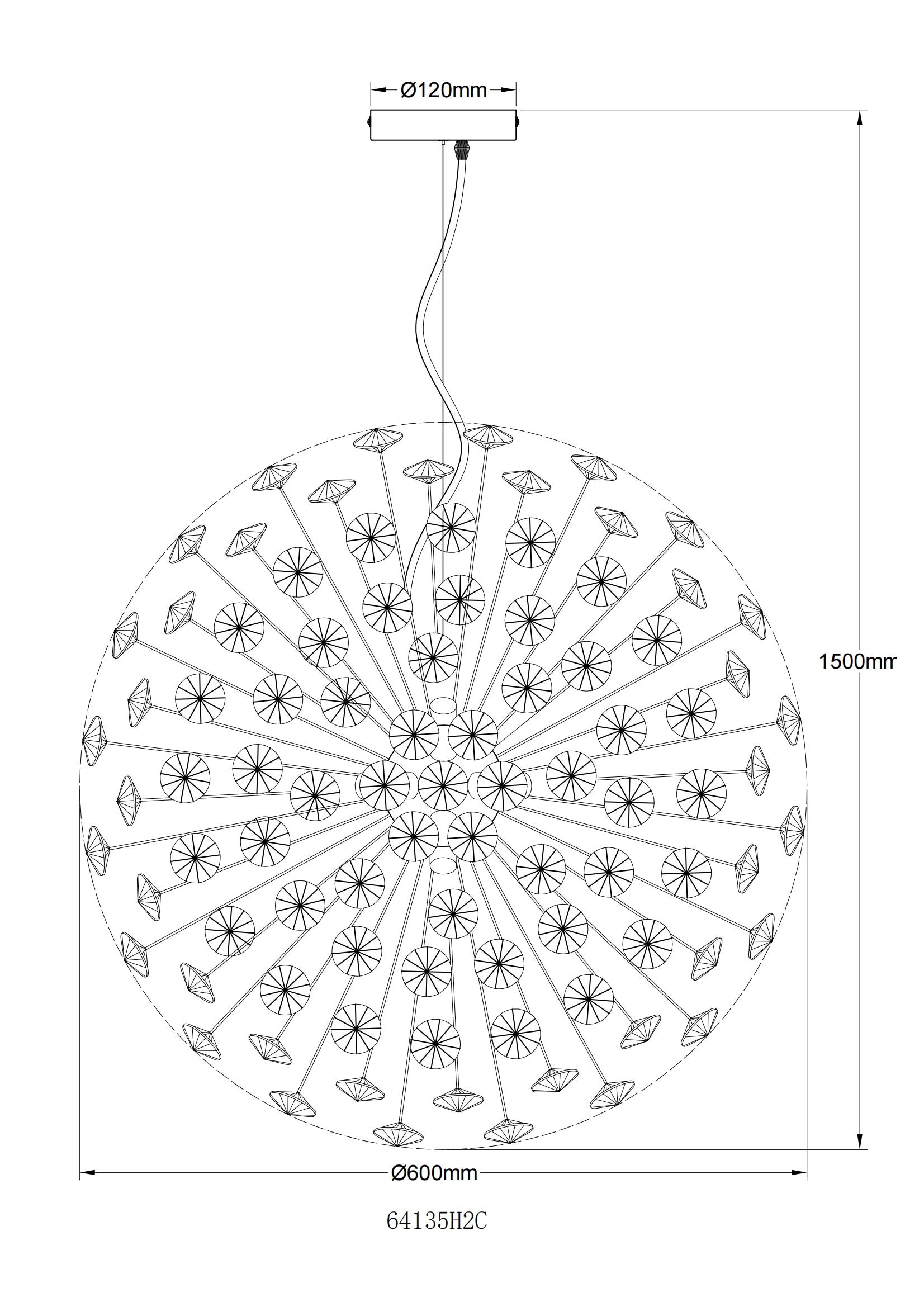 GLOBO LIGHTING Hängeleuchte »KATRINA« G9 1 Stk. Warmweiß Luster Hängelampe Esszimmer Esstisch-Lampe elegant