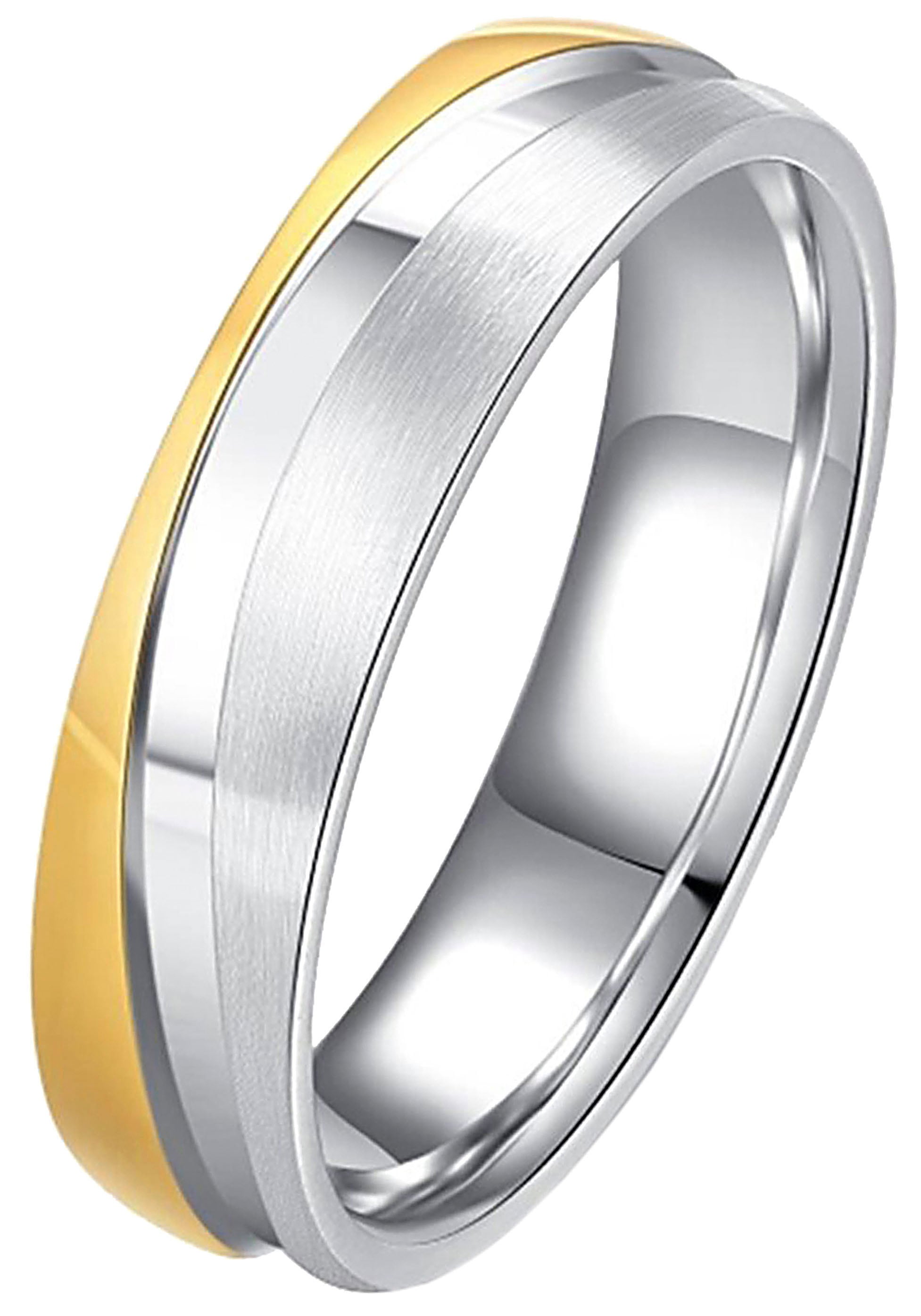 DOOSTI Trauring »Schmuck Geschenk Edelstahl Trauring Ehering Partnerring LIEBE«, wahlweise mit oder ohne Zirkonia