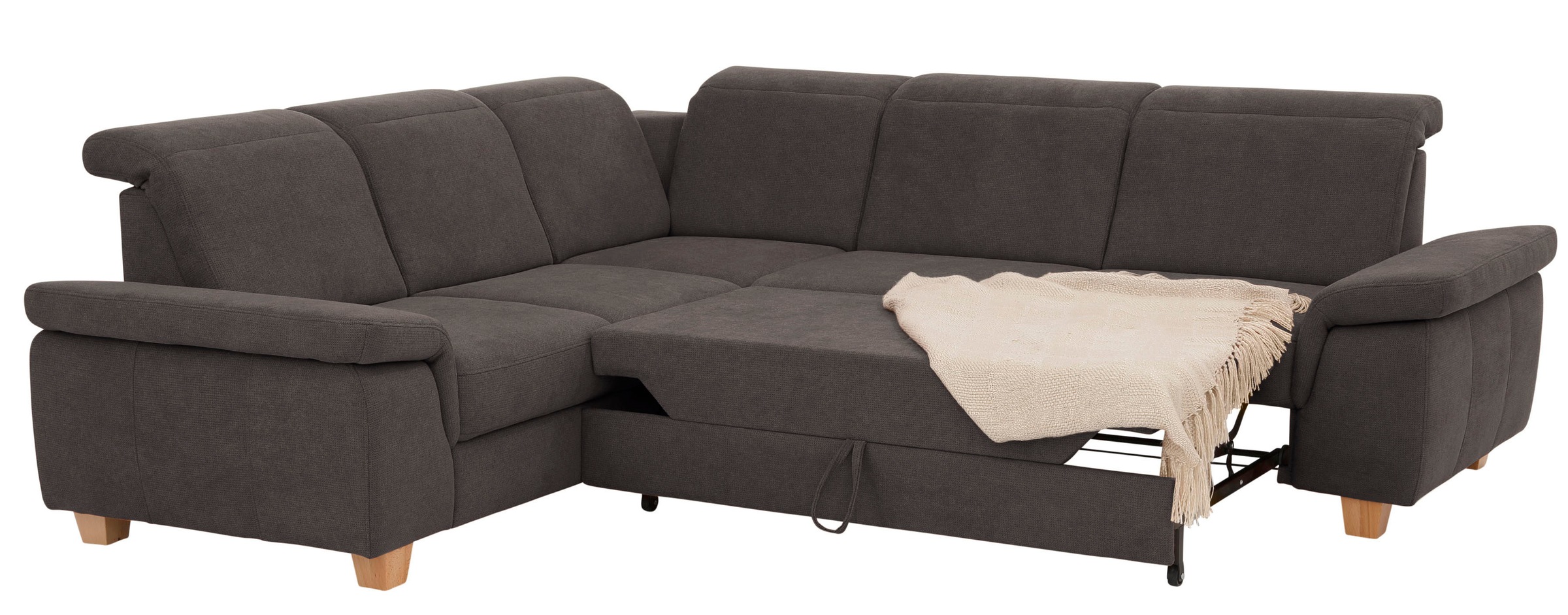 Home affaire Ecksofa »Dalia L-Form«, mit Federkernpolsterung, wahlweise mit Bettfunktion, Bettkasten