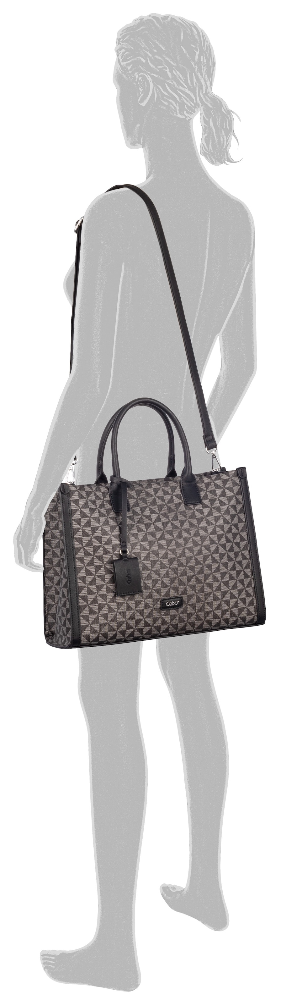 Gabor Shopper »Barina«, mit besonderem grafischen All-Over-Druck und Glattlederoptik Details