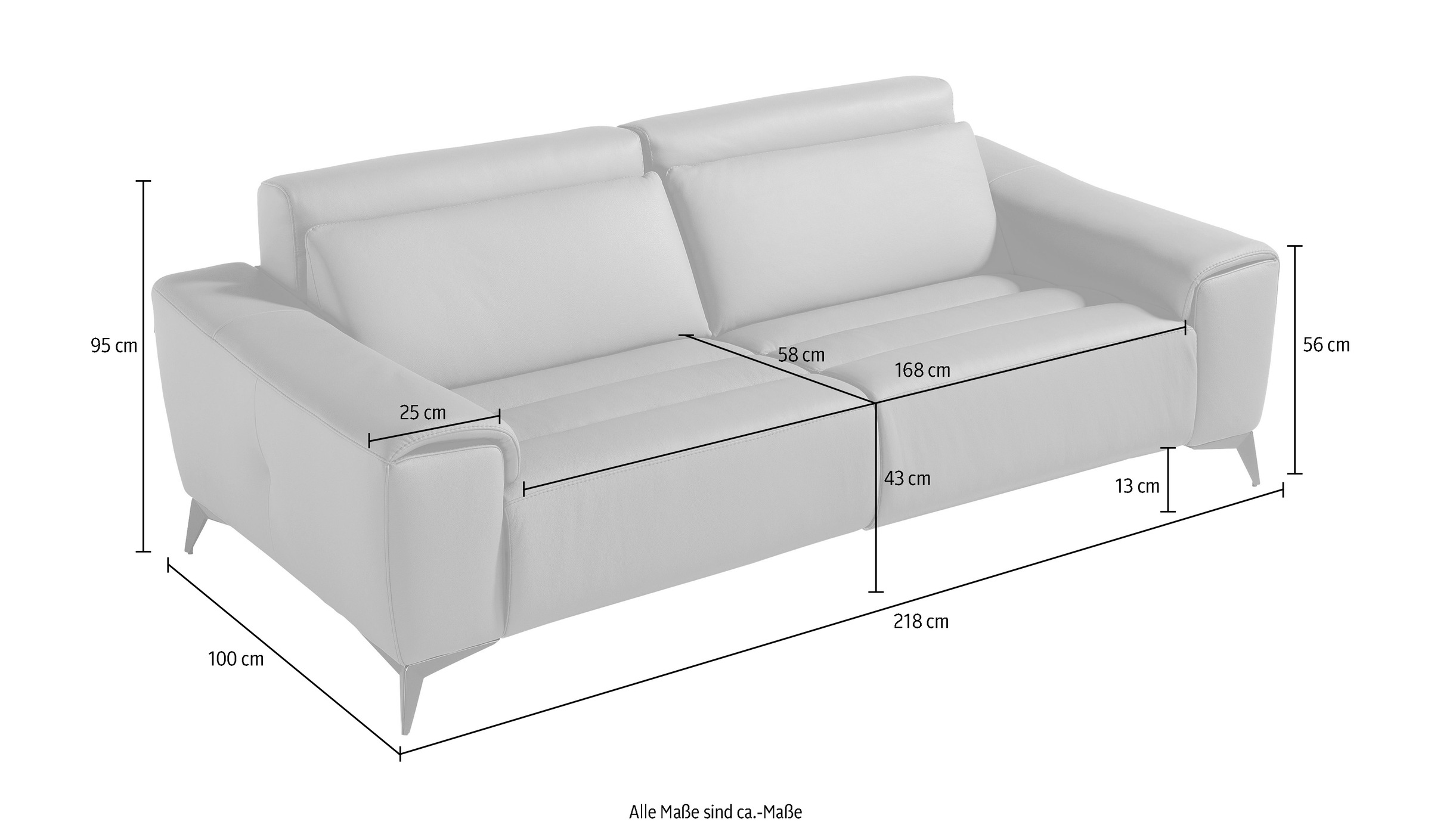 Egoitaliano 2,5-Sitzer »Suzette, Designsofa mit elektrischen Komfortfunktionen, edel & bequem« inkl. 2 elektronischer Relaxfunktionen, Rücken- und Fußteilfunktion