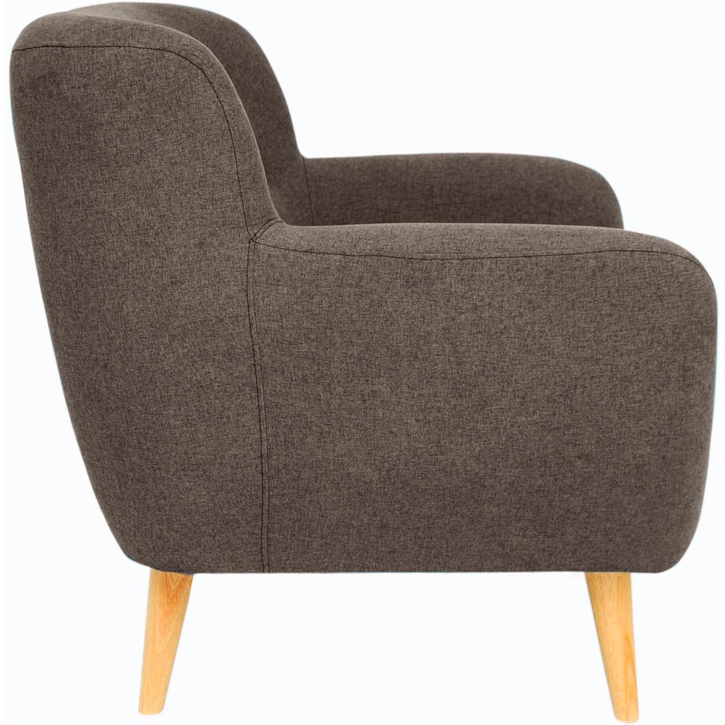 Home affaire Sessel »Noris«, mit Zierknopfheftung im Rücken, skandinavischer Stil, Holzfüße