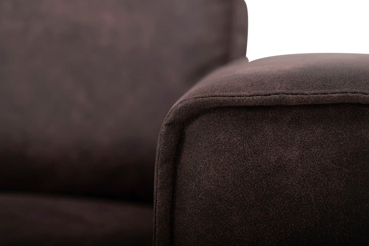Places of Style Ecksofa »Polsterecke Oland, Struktur, Flachgewebe, Luxus-Microfaser, Boucle«, L-Form, 280 cm, Wellenunterfederung, Skandi-Design, Metallfüße