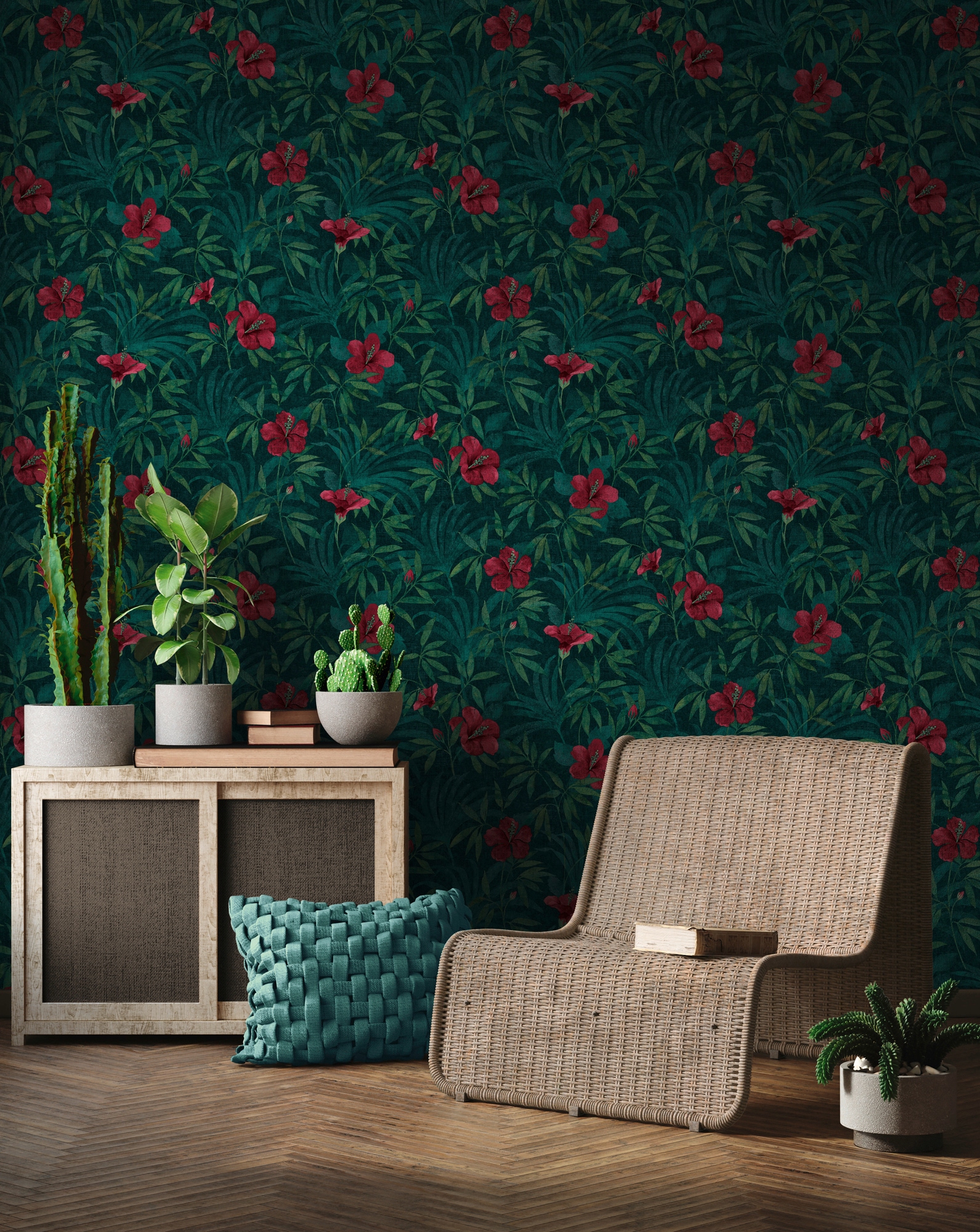 A.S. Création Vliestapete »Cuba«, floral-botanisch-tropisch, Dschungeltapete Tapete Blumen Tapeten Wohnzimmer Schlafzimmer Küche