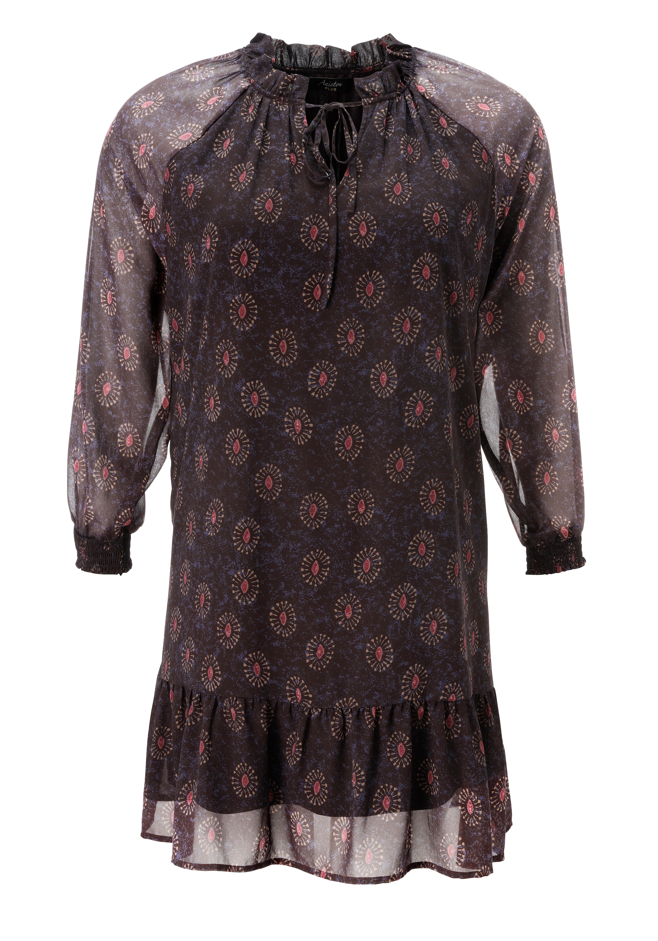 Aniston PLUS Chiffonkleid mit Volant am Saum - NEUE KOLLEKTION