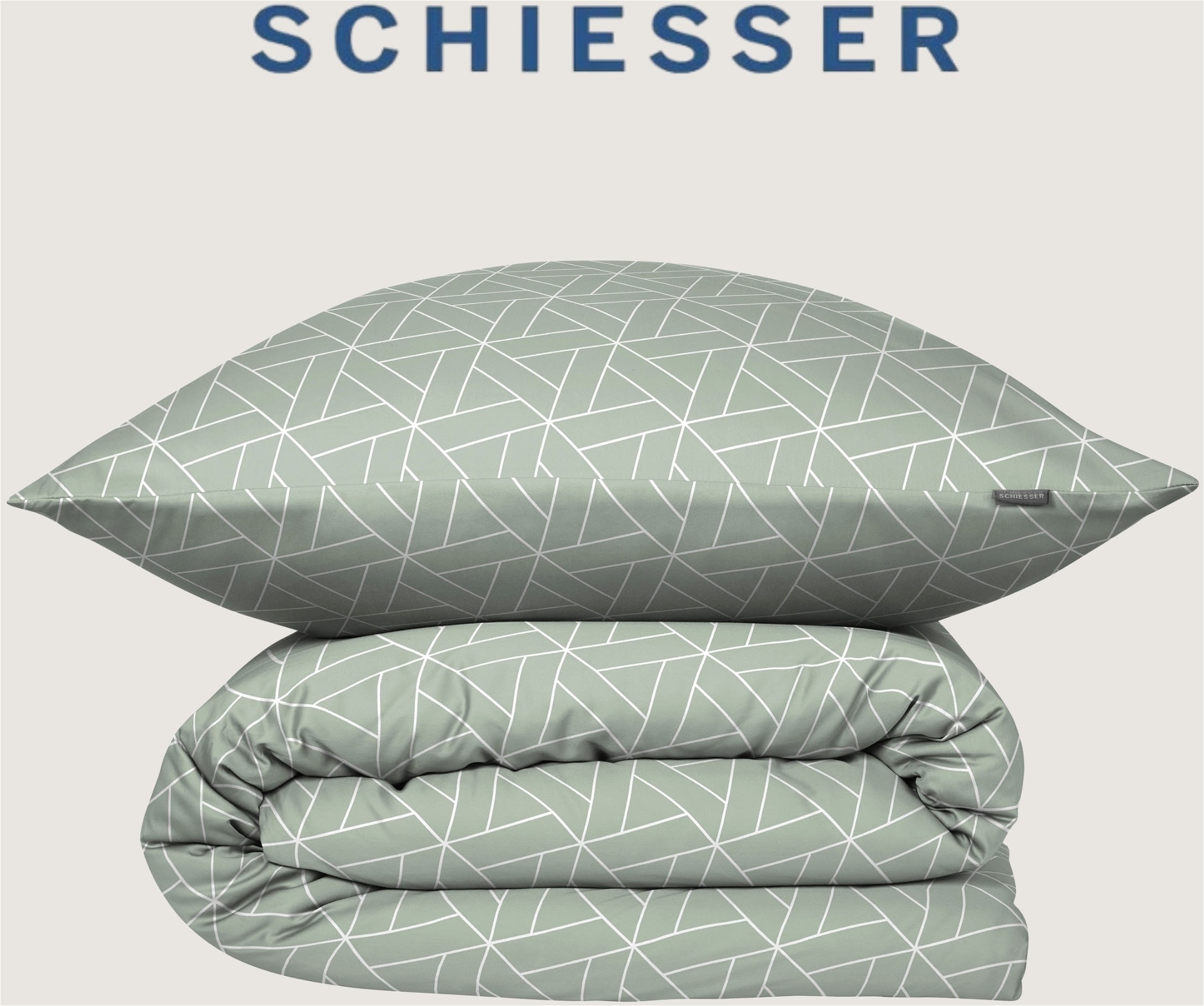 Schiesser Bettwäsche »Tris aus weicher Baumwolle mit grafischem Muster« 2 MADE IN GREEN by OEKO-TEX®