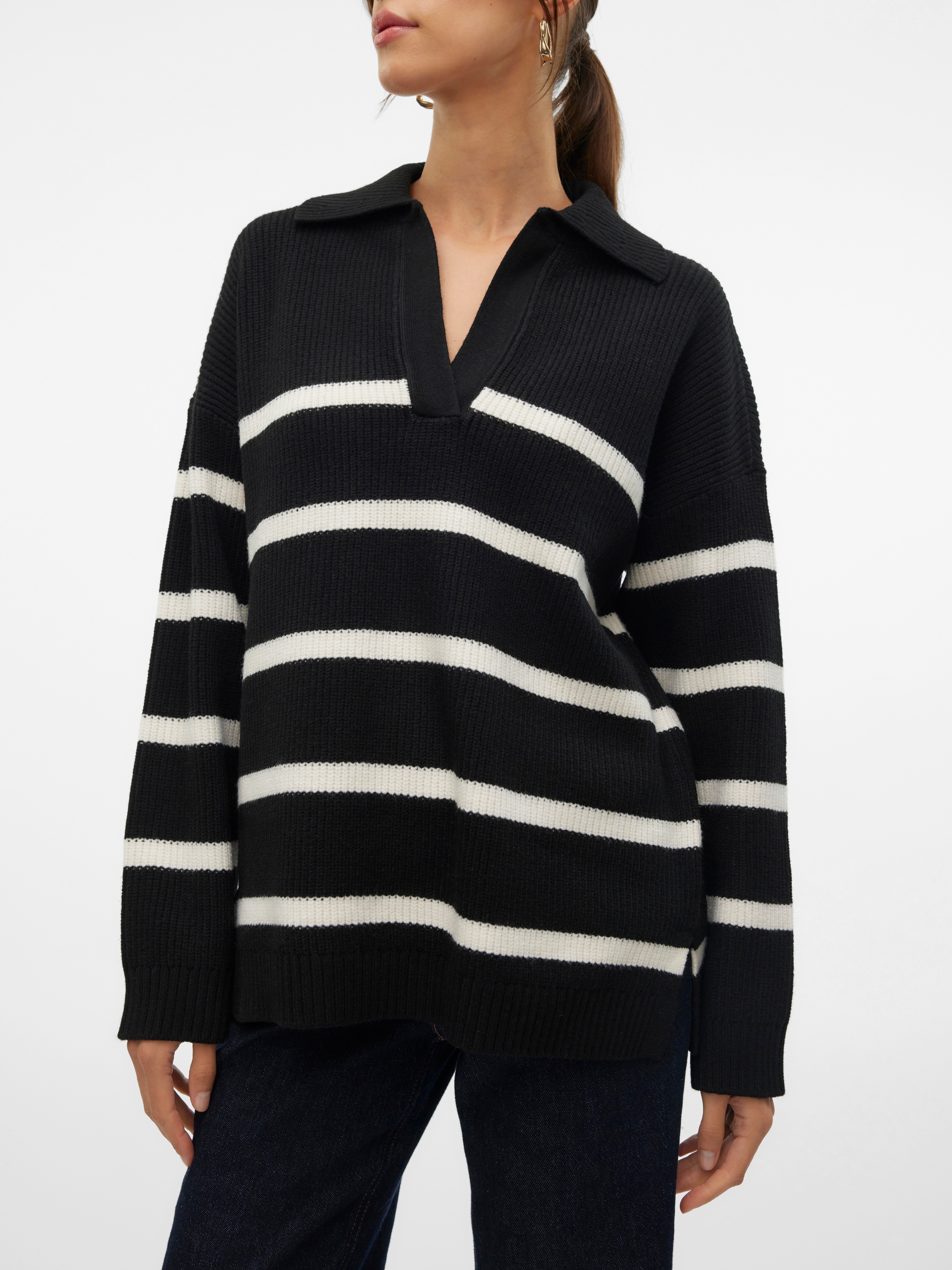 Vero Moda V-Ausschnitt-Pullover »VMLUNA LS V-NECK LONG PULLOVER GA BOO«