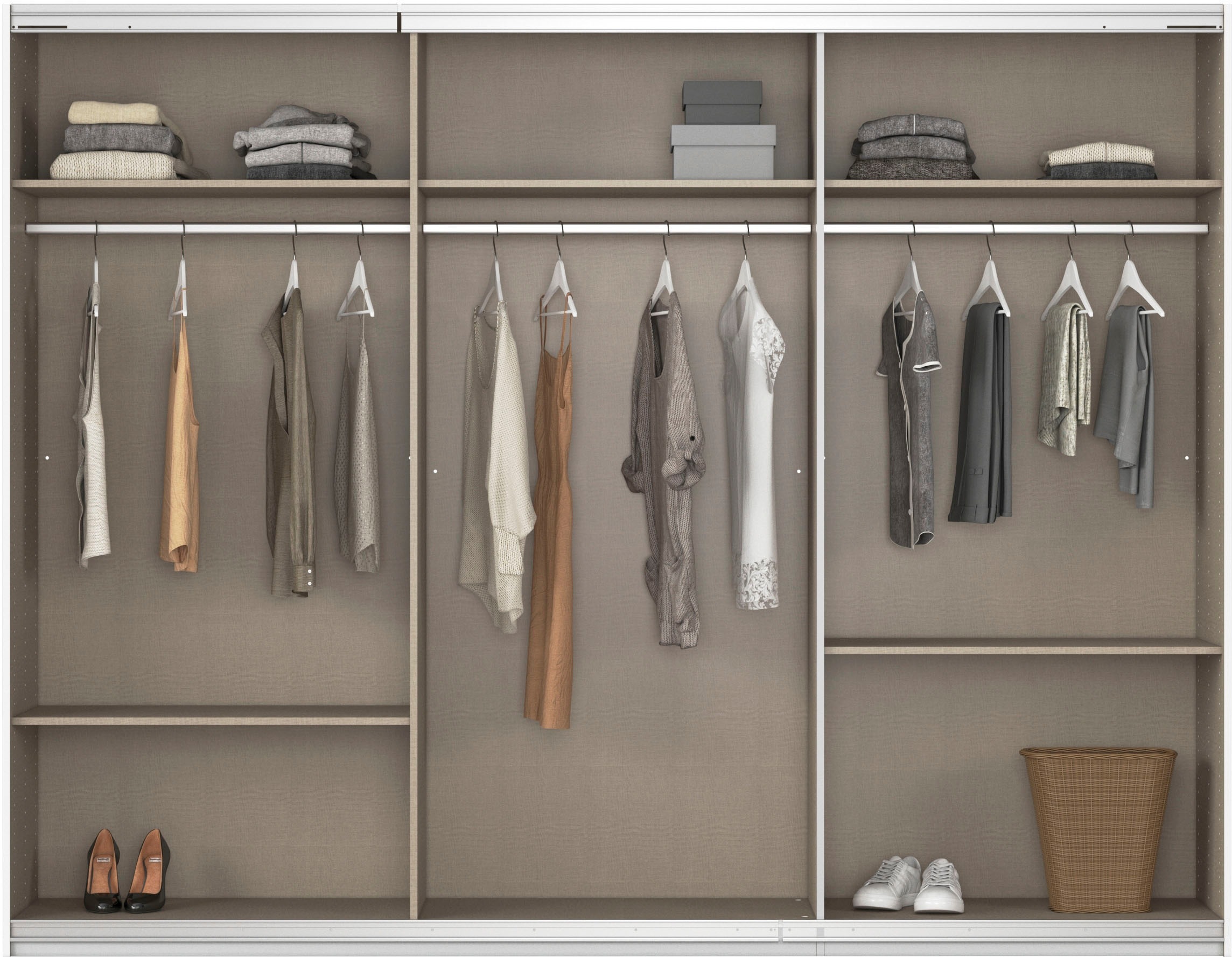 rauch Schwebetürenschrank »Kleiderschrank Schrank OTTO´S CHOICE Garderobe AGORDO«, (in zwei Griff-Farben), Top Innenausstattung, in 4 Breiten und 2 Höhen MADE IN GERMANY