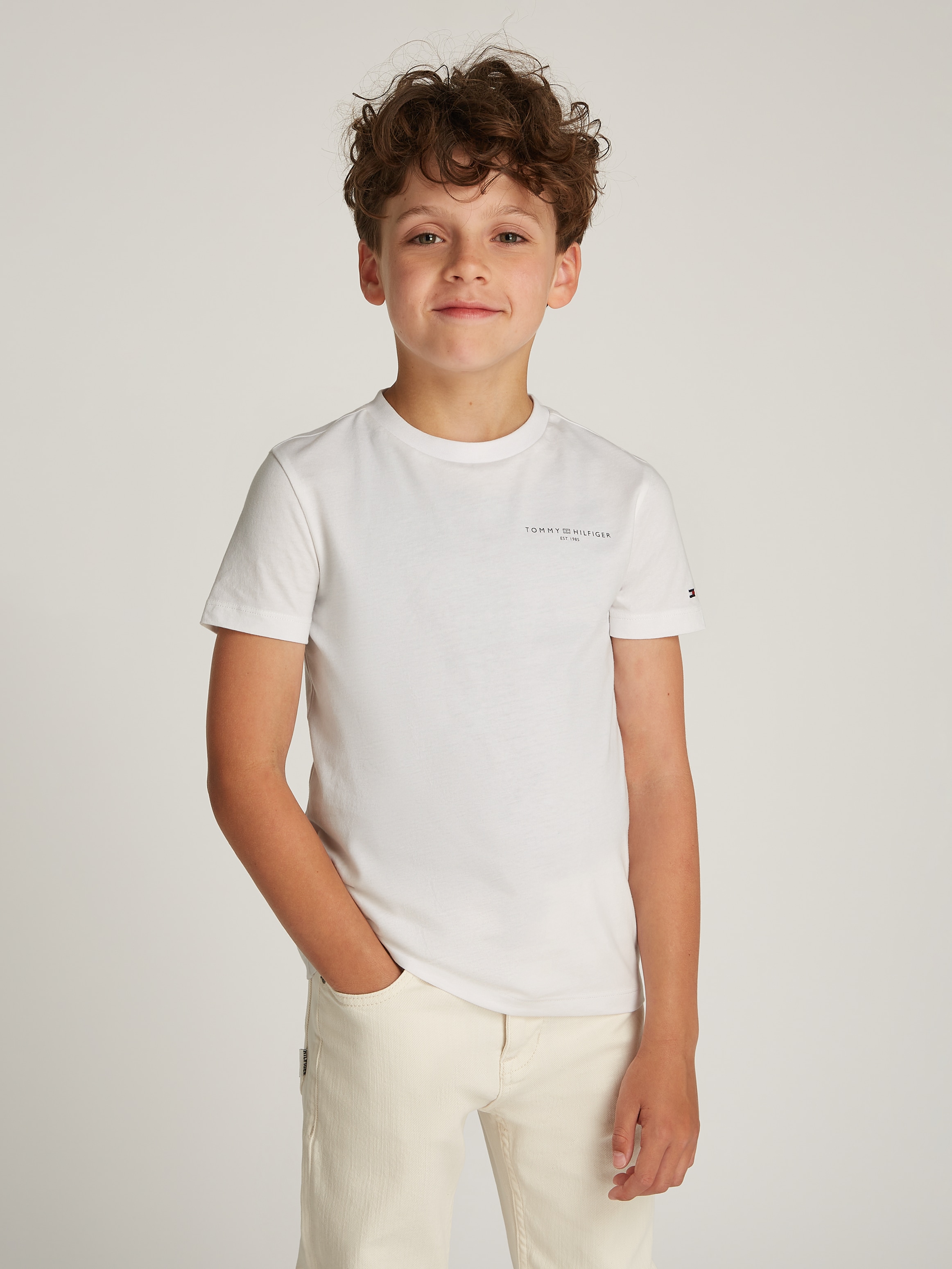 Tommy Hilfiger T-Shirt »U MINI CORP LOGO TEE SS«, in Unifarbe