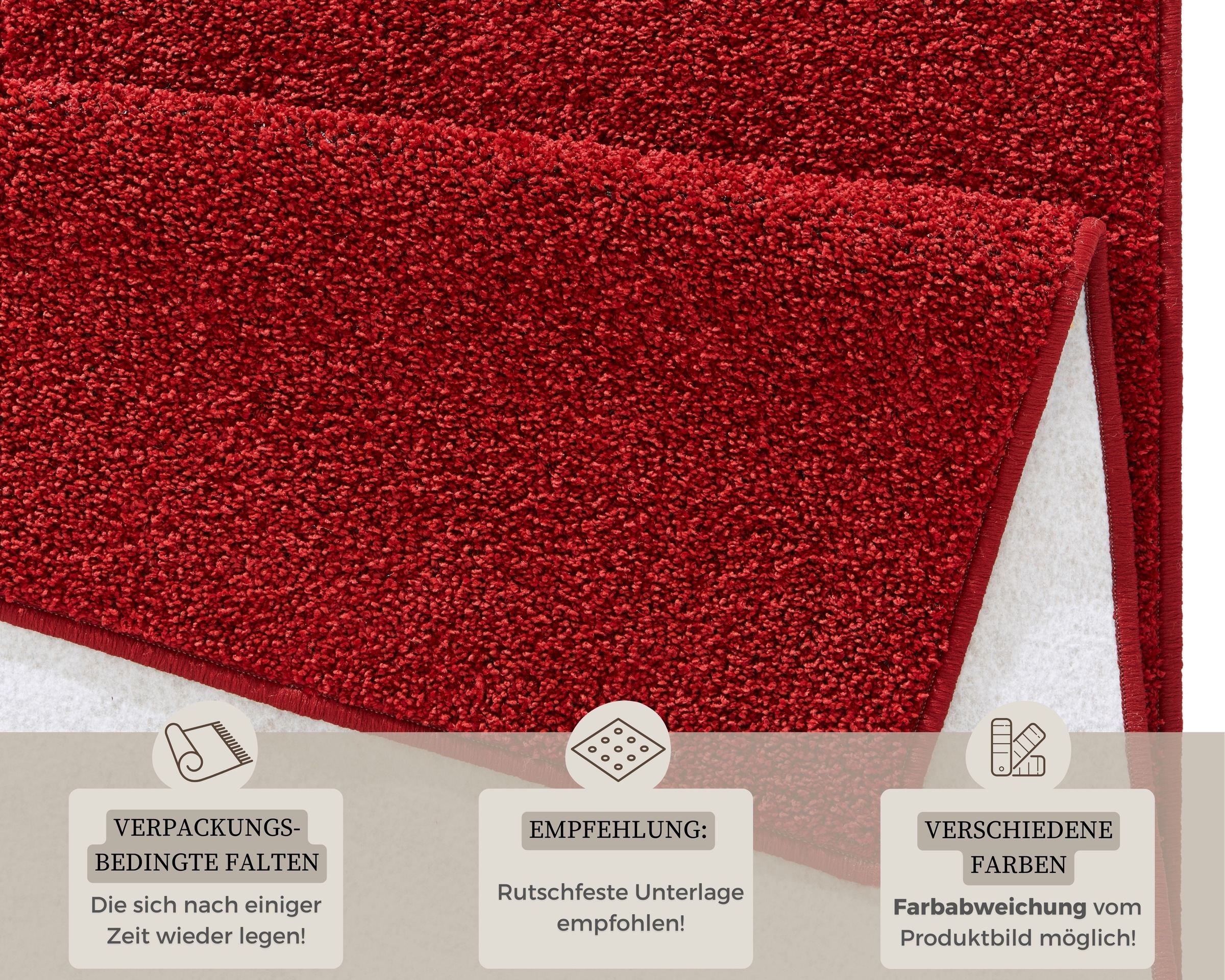 HANSE Home Teppich »Pure 100 Kurzflor«, rechteckig, 13 mm Höhe, Kurzflor, uni, umkettelt, Läufer, Wohnzimmer, Kinderzimmer, Flur