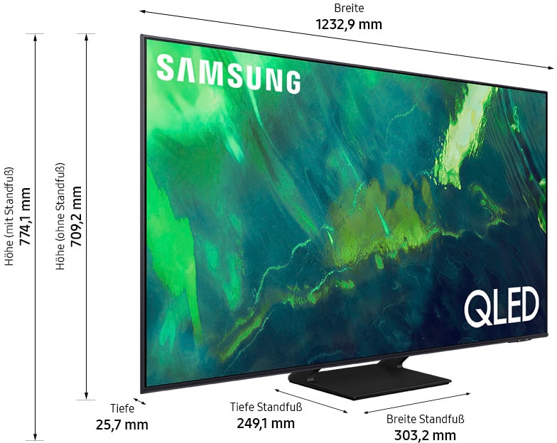 Samsung QLED-Fernseher »GQ55Q70AAT«, 138 cm/55 Zoll, 4K Ultra HD, Smart-TV, Quantum HDR,Quantum Prozessor 4K,Dual LED,100% Farbvolumen