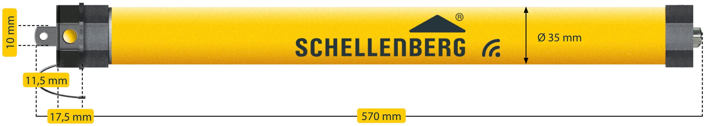 SCHELLENBERG Rollladenmotor »Premium, Rohrmotor mit Funk Endlageneinstellung«, geeignet für 40 mm Rollladenwellen, Mini, 6 Nm, Zugkraft 15 kg