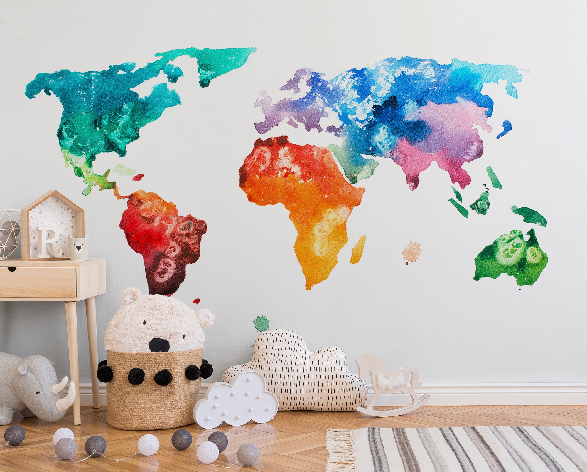 living walls Fototapete »Designwalls Colourful World 1«, Vlies, Wand, Schräge, Decke