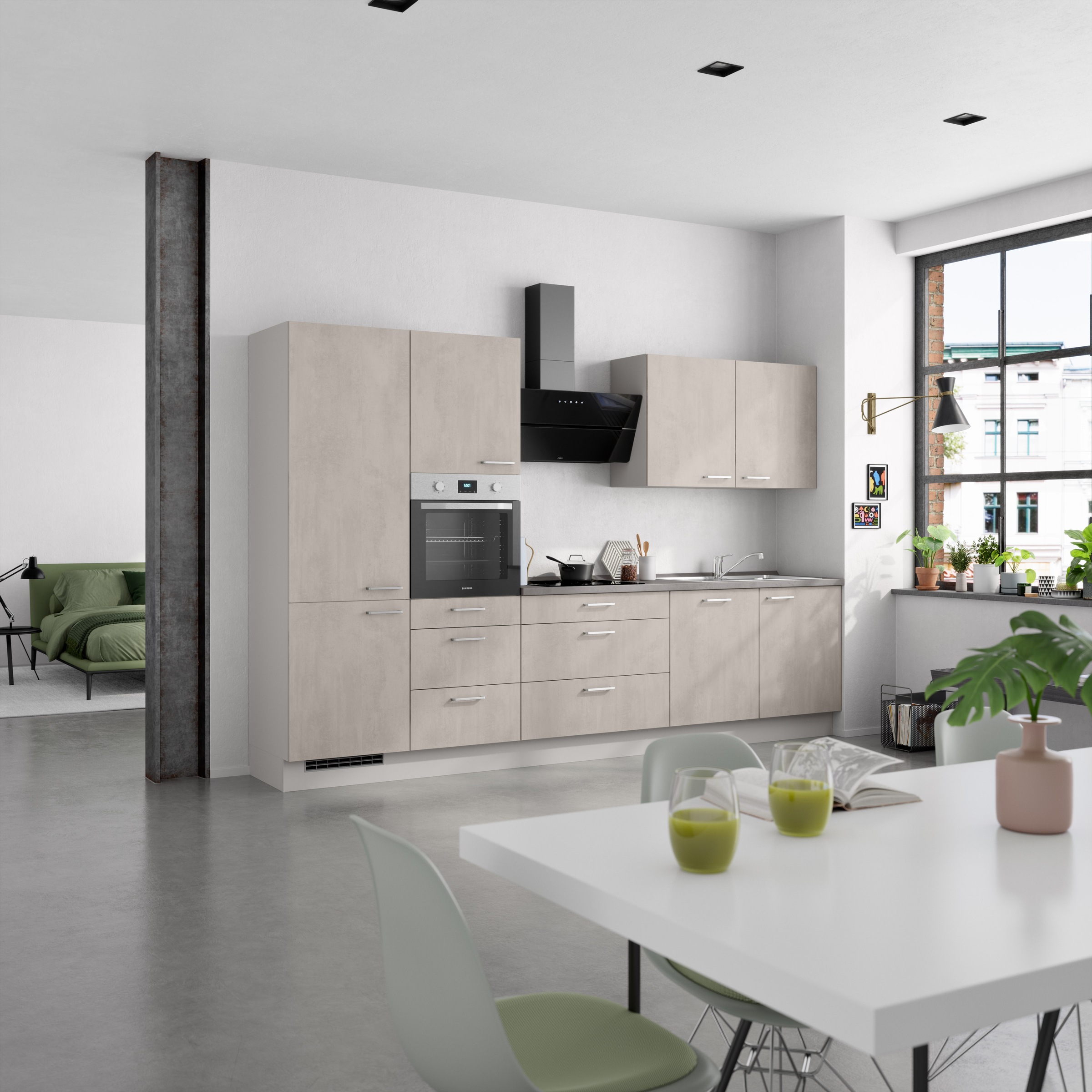 nobilia® Küchenzeile »"Riva II"«, vormontiert, Ausrichtung wählbar, Breite 330 cm, wahlw. mit E-Geräten