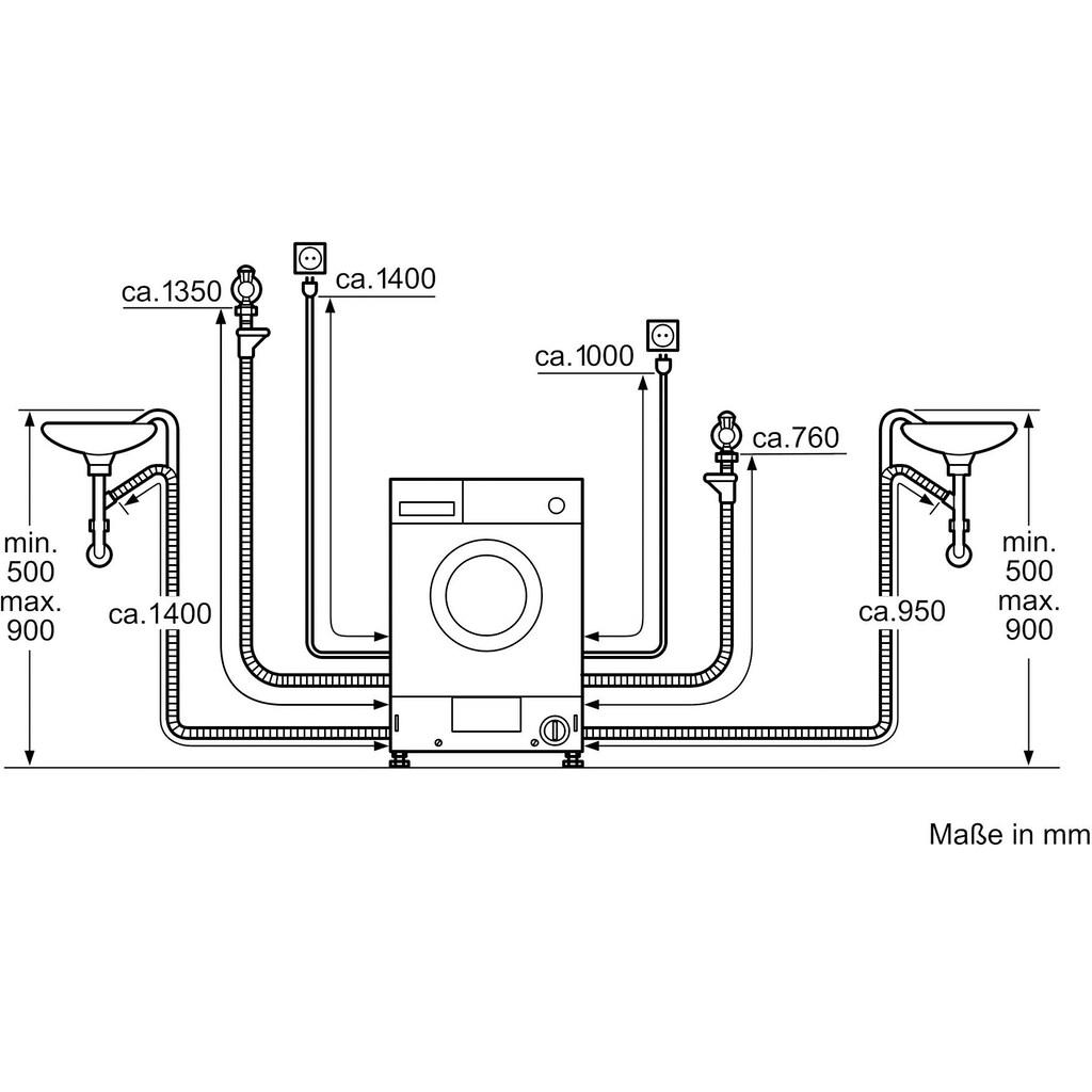 BOSCH Einbauwaschtrockner »WKD28542«, 6