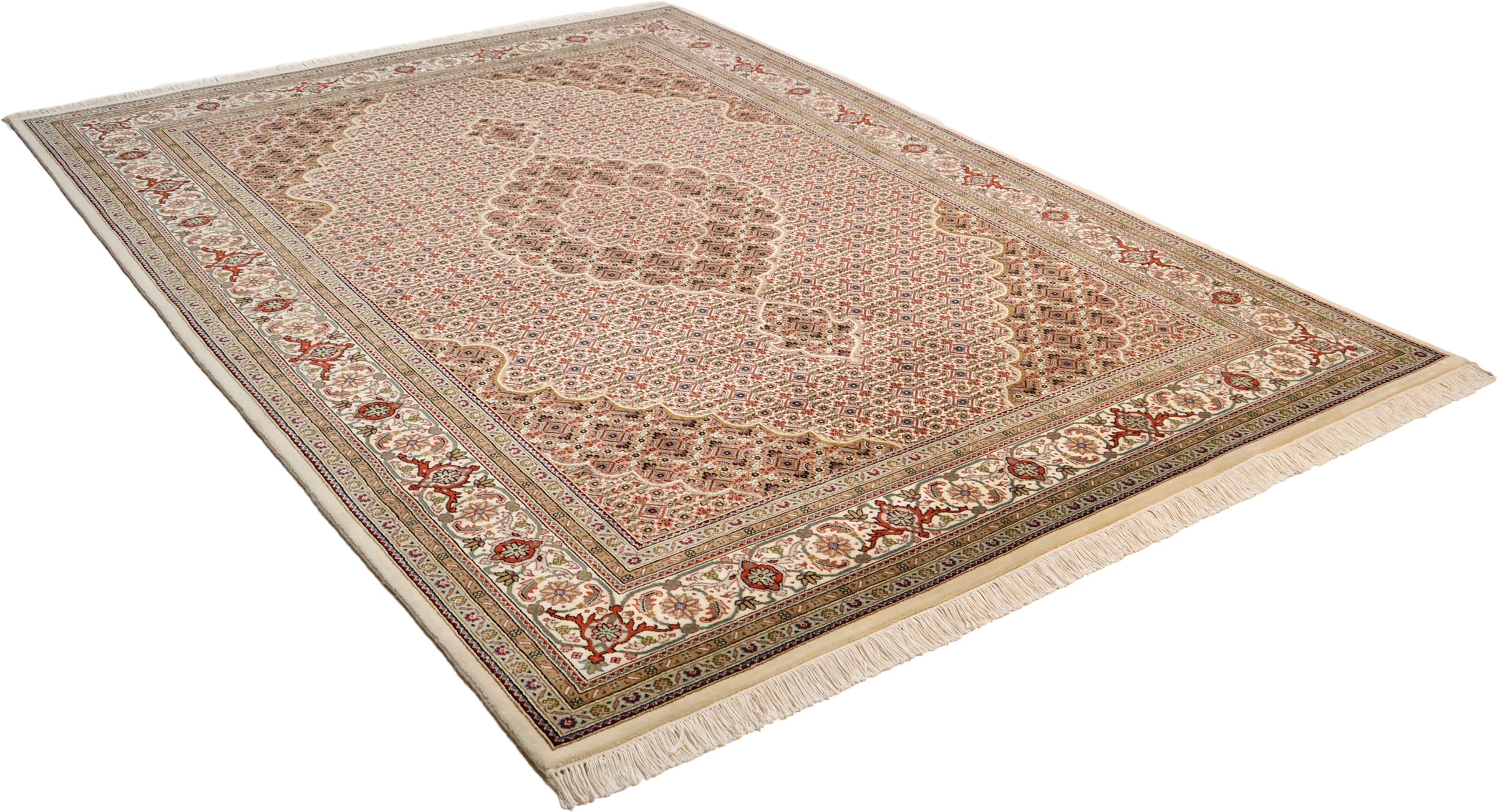 THEKO Orientteppich »Mahi Tabriz«, rechteckig, 12 mm Höhe, handgeknüpft, Ma günstig online kaufen