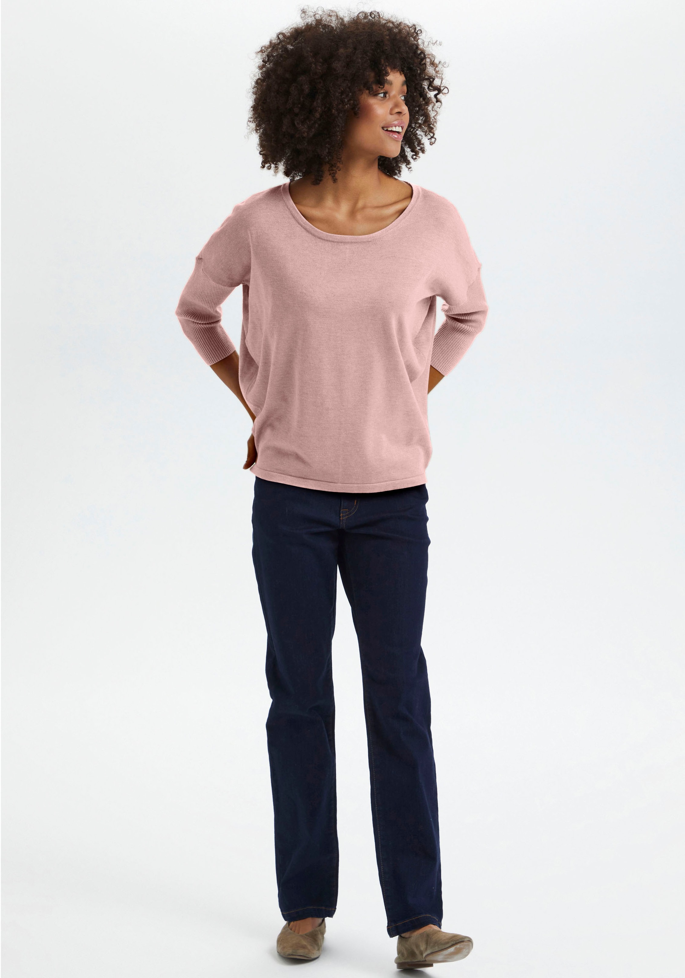 Saint Tropez Rundhalspullover »A2561, MilaSZ R-Neck«