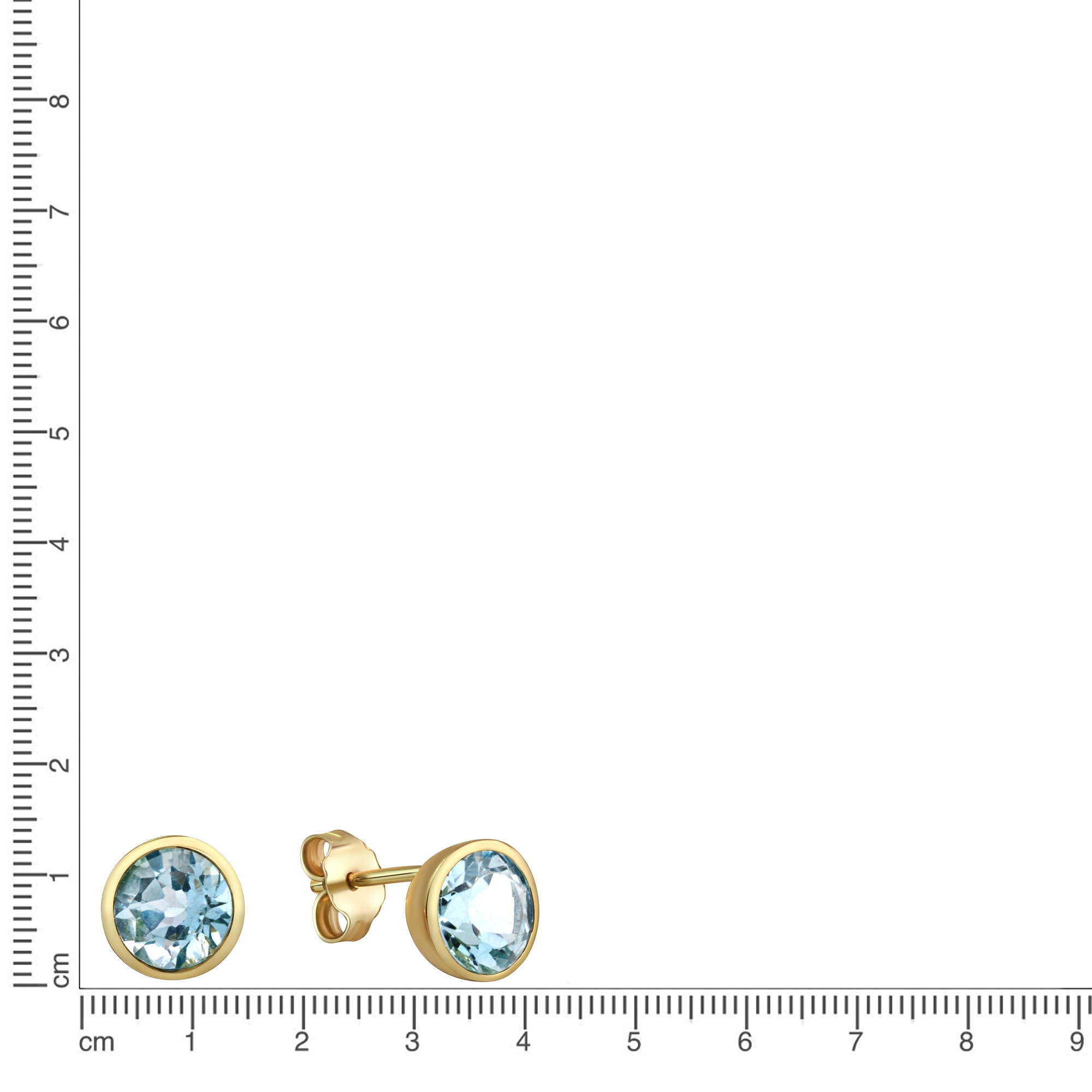 Fascination by Ellen K. Paar Ohrstecker »Gold 375 mit echtem Blautopas (beh.) 7mm«