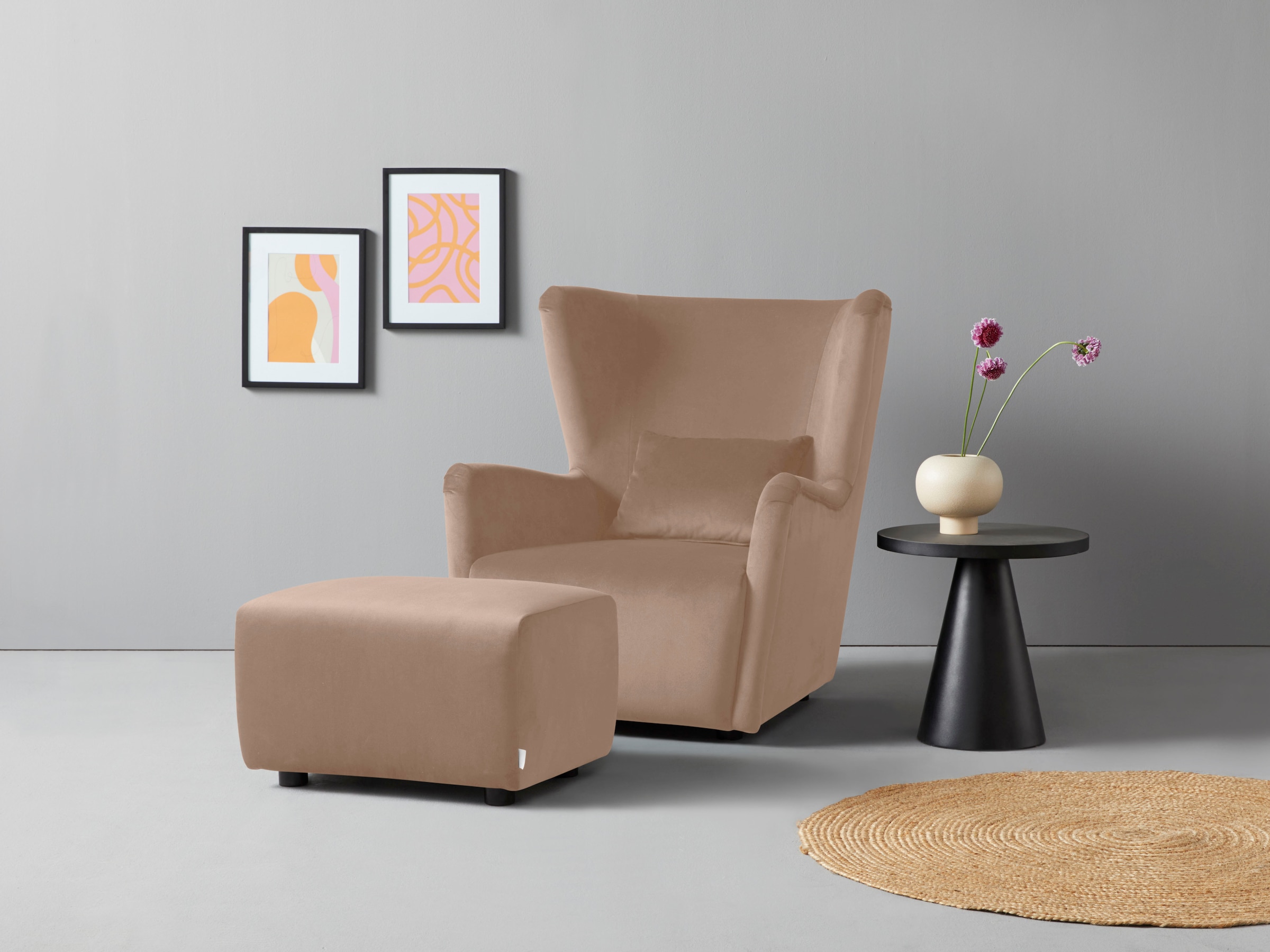 LeGer Home by Lena Gercke Ohrensessel »Levke Sessel«, wahlweise mit oder ohne Hocker
