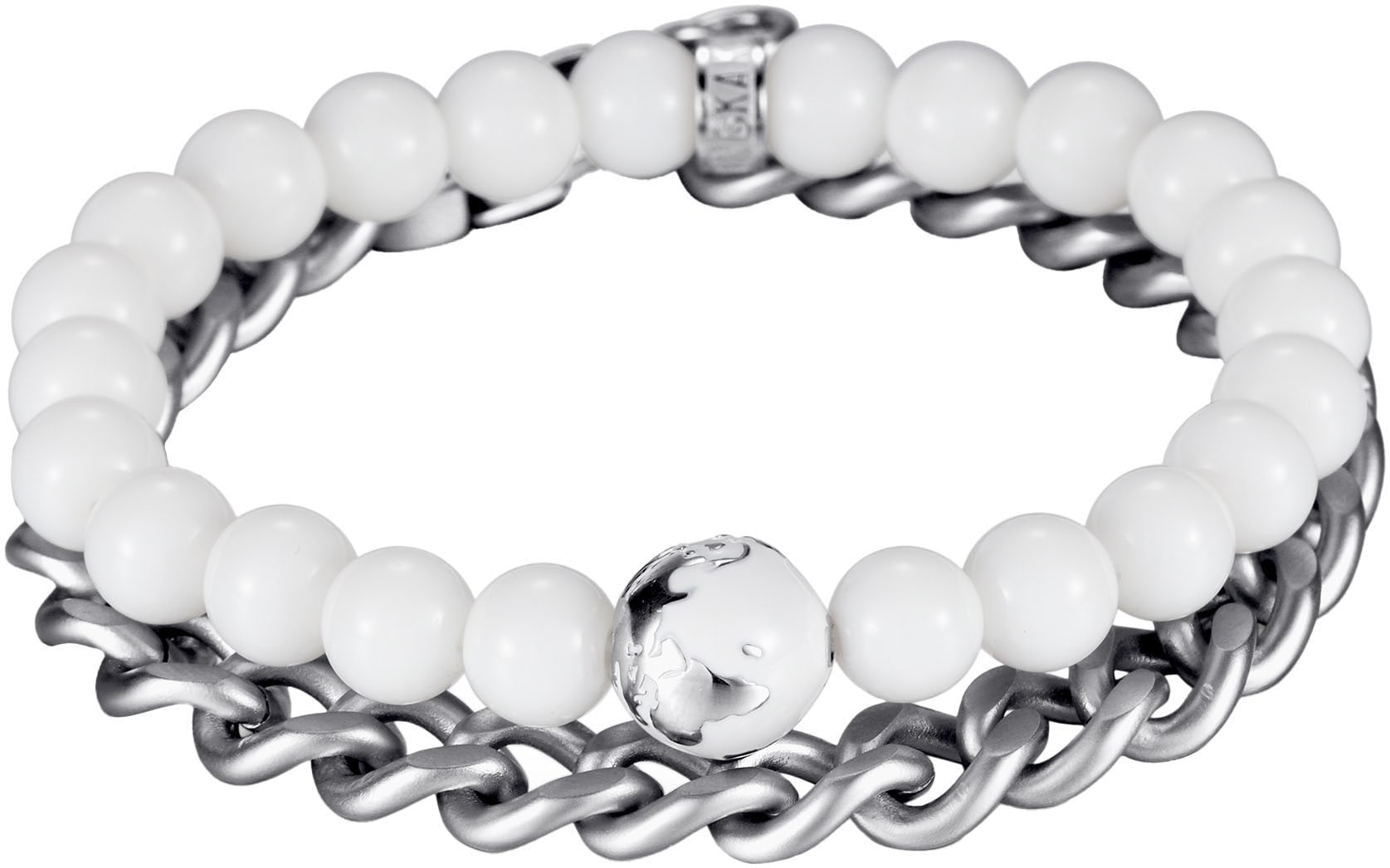 Kingka Armband Set »Multipack Schmuck Geschenk Edelstahl Armschmuck Edelstein, SET-11«, (Set, 2 tlg.), mit Glasperle