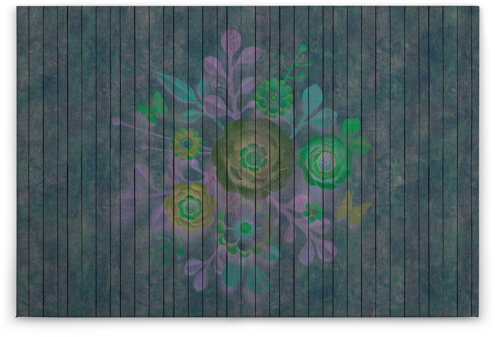 A.S. Création Leinwandbild »spray bouquet«, Kunst-Blumen-Kinder, (1 St.), Keilrahmen Holz Blumen Floral Grafitti Leinwand-Bild Wohnzimmer modern