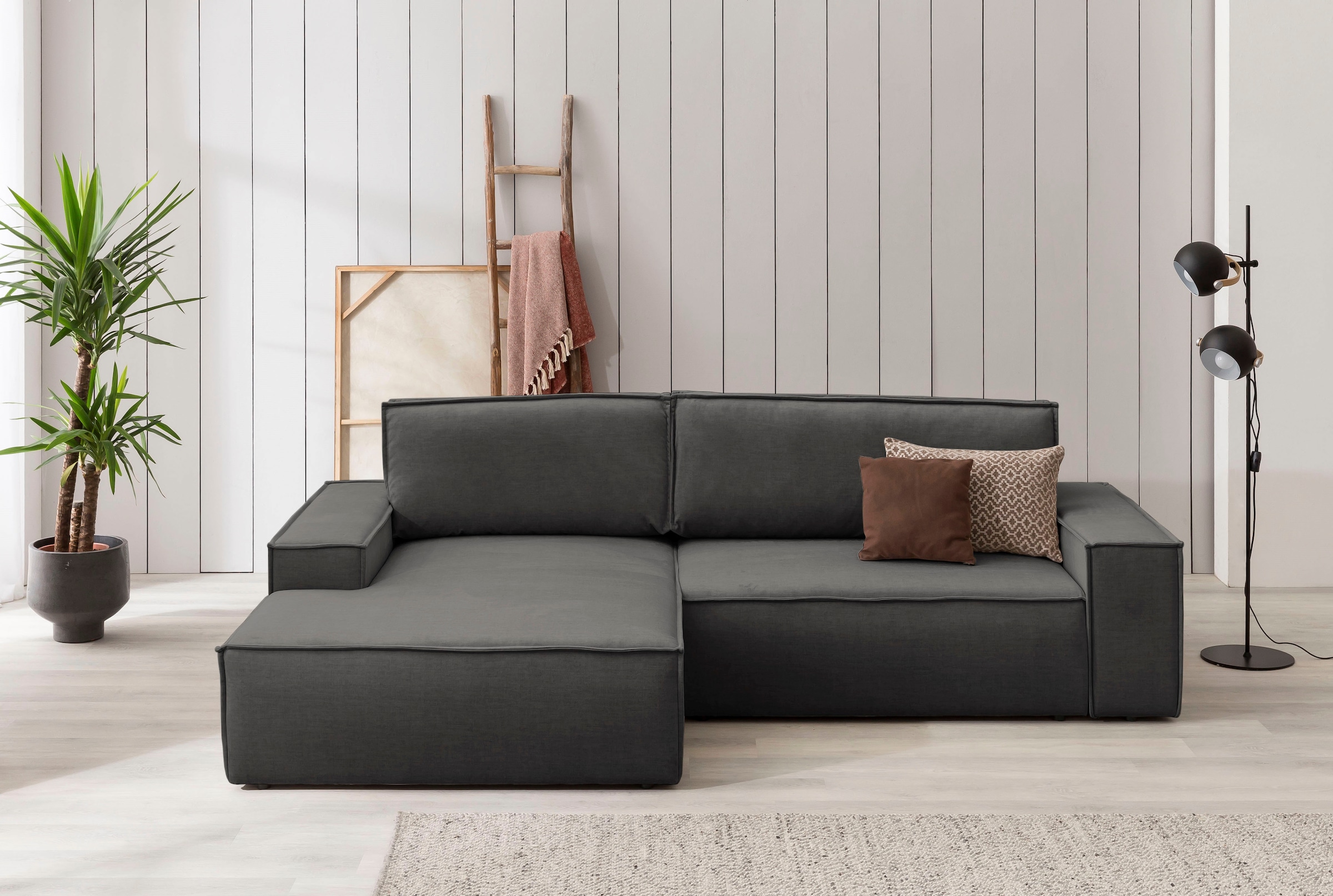 Ecksofa SHERWOOD Schlafsofa, mit Bettkasten, Cord-Bezug