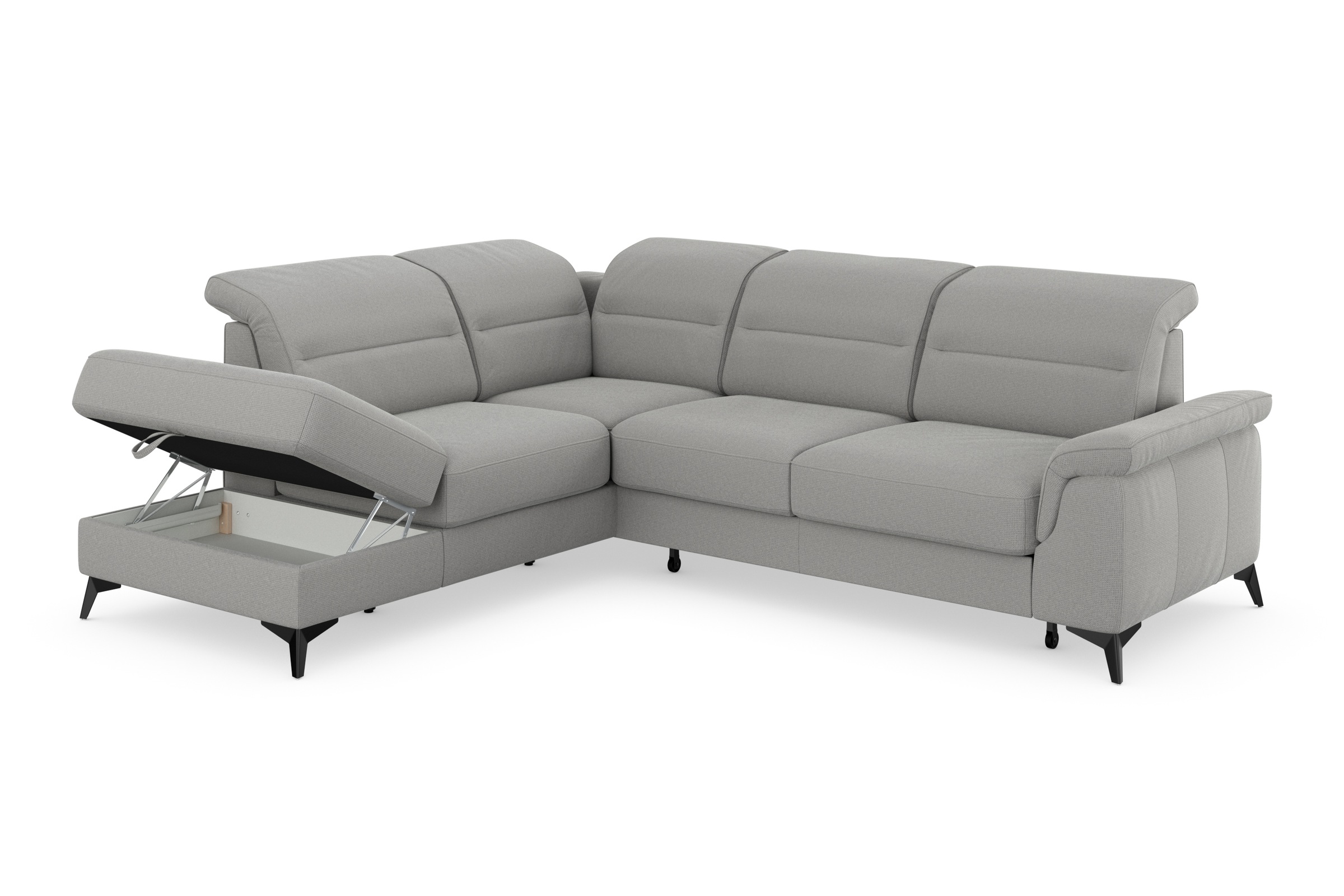 sit&more Ecksofa »Sinatra L-Form«, mit Ottomane, optional mit Kopfteilverstellung und Armteilfunktion