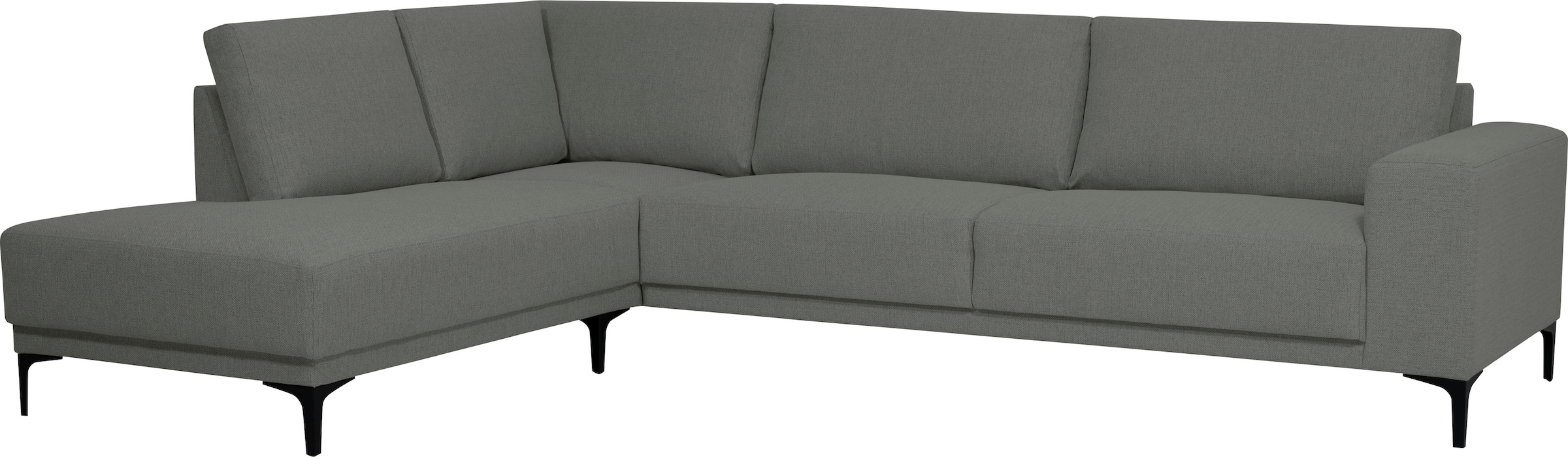 Places of Style Ecksofa »Xander, L-Form,«, Breite 289 cm, Webstoff, Soft-Touch Chenille, schwarze Metallfüßen