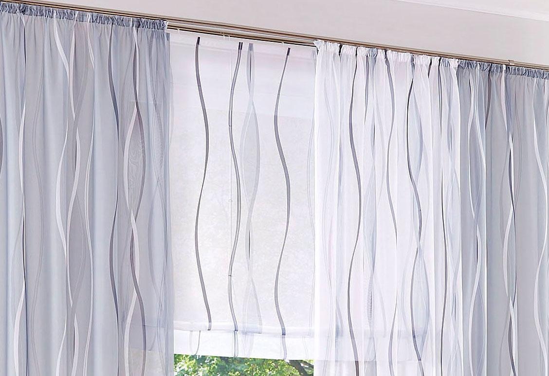 my home Raffrollo »Dimona«, mit Klettschiene, Transparent, Voile, Polyester, Wellen