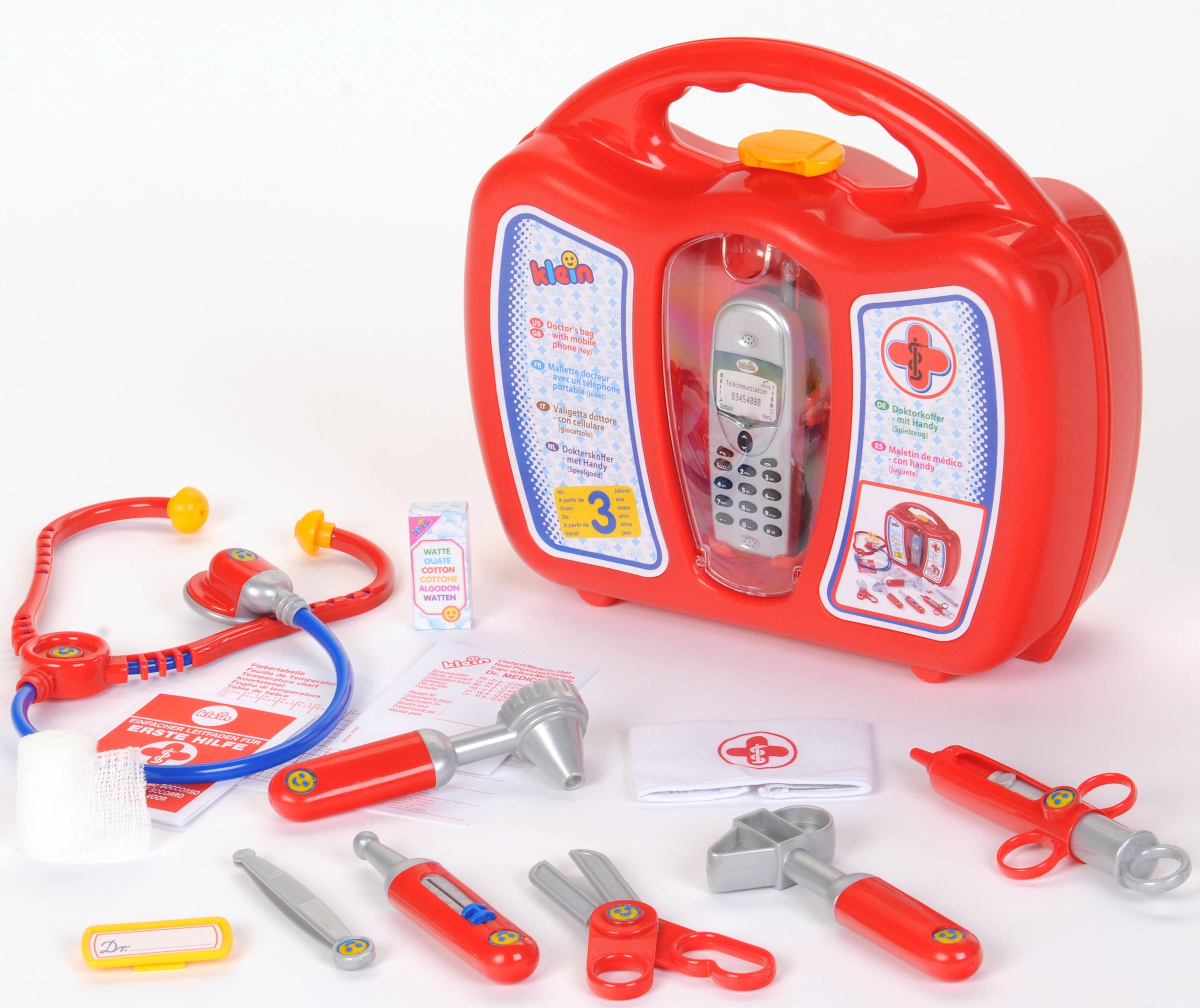 Klein Spielzeug-Arztkoffer, mit Handy, Made in Germany