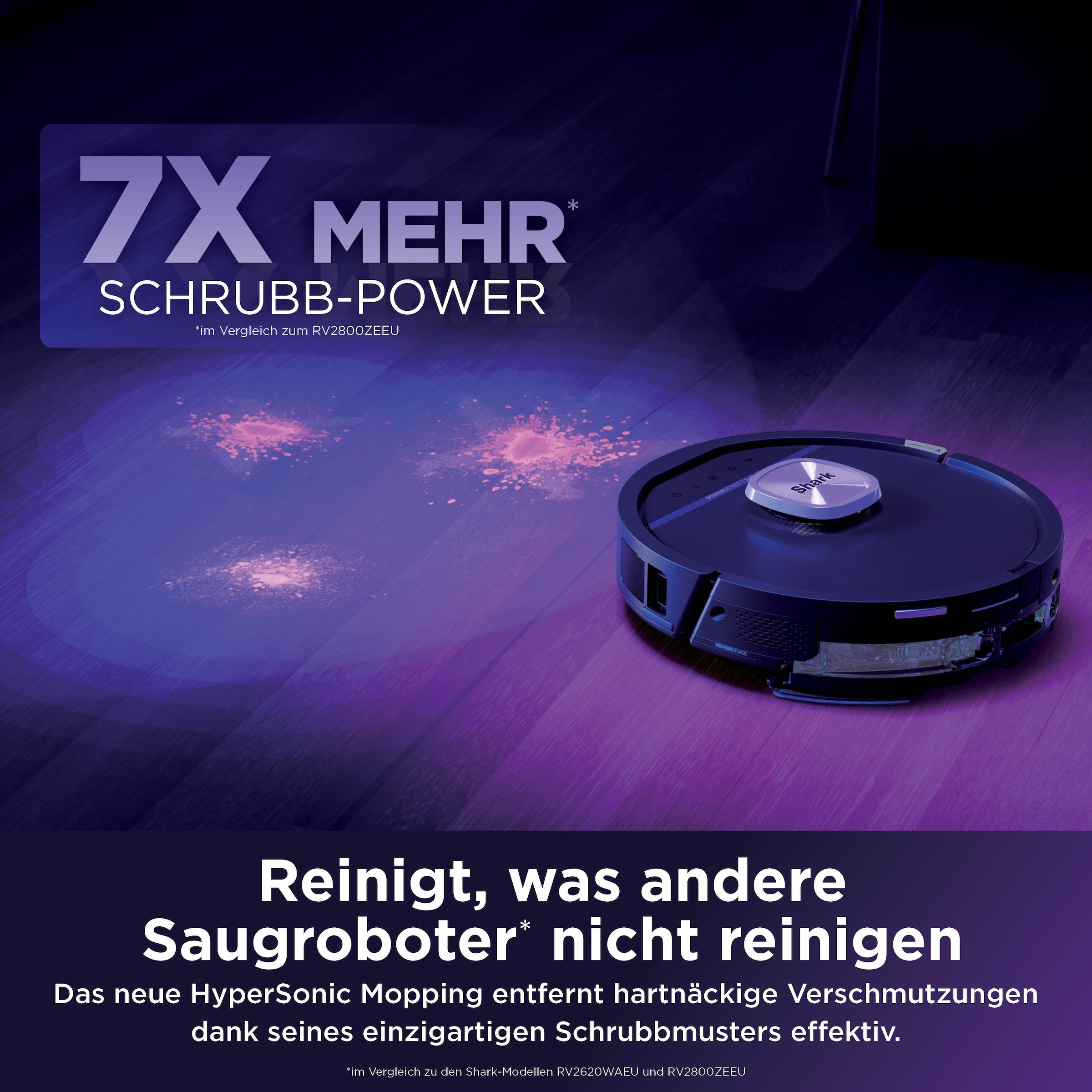Shark Saugroboter »Shark PowerDetect UV Reveal 2-in-1 Saug- und Wischroboter  Schwarz« UV-Reveal-Technologie, 8 PowerDetect-Technologien