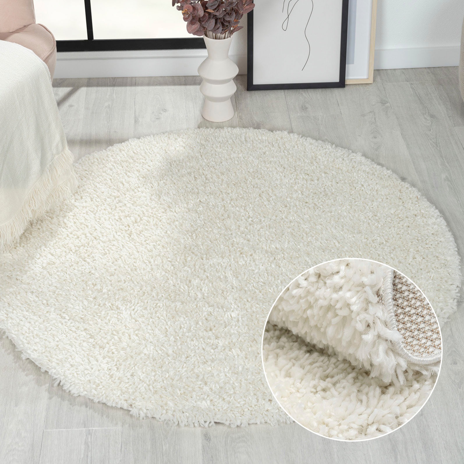 Myflair Möbel & Accessoires Hochflor-Teppich »My Shaggy«, rund, 37 mm Höhe, günstig online kaufen