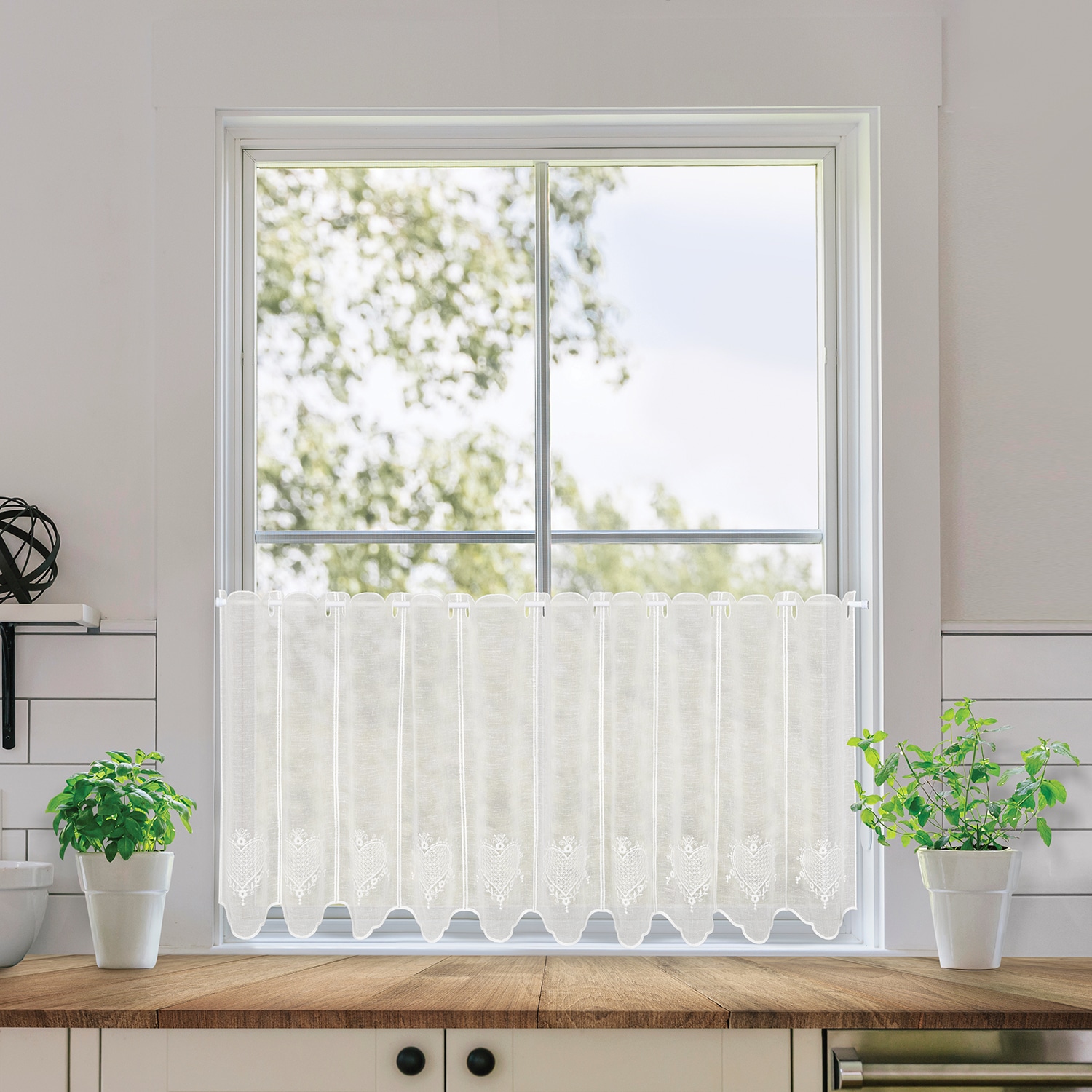 Gerster Scheibengardine »Elaine, nach Maß« Durchzuglöcher 1 Stk. tlg. SB-Bi günstig online kaufen