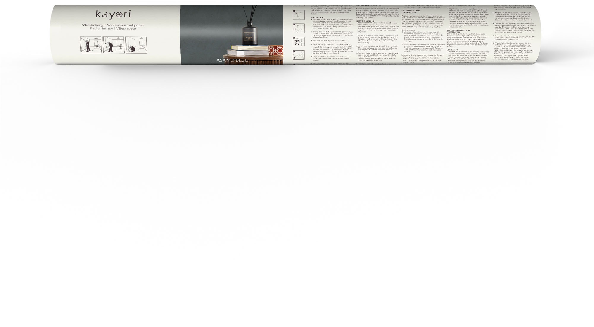 kayori Vliestapete »Asamo« glatt 10mx52cm (ca. 5m2)