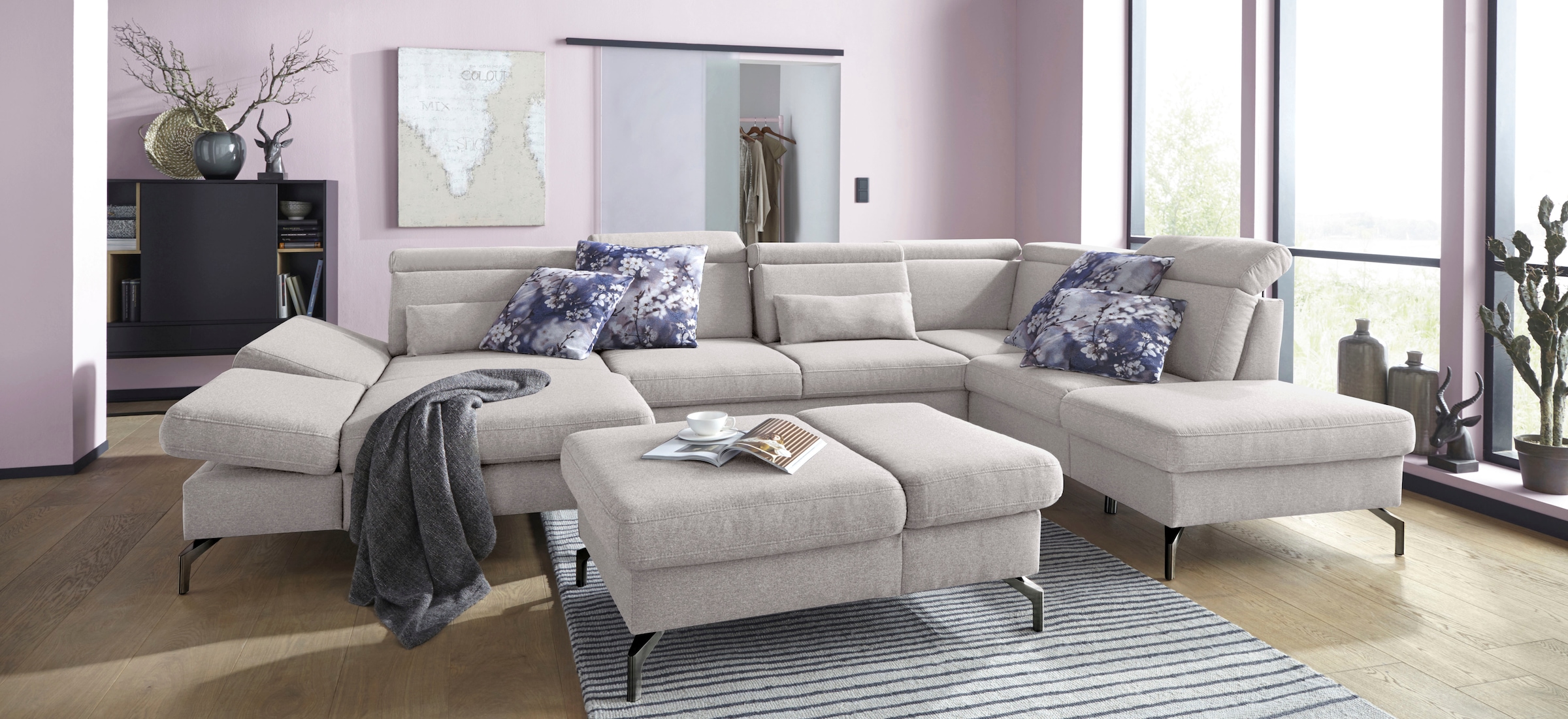 sit&more Hocker »Brisbane« Fußhöhe 12 cm, mit Federkern und Klappfunktion