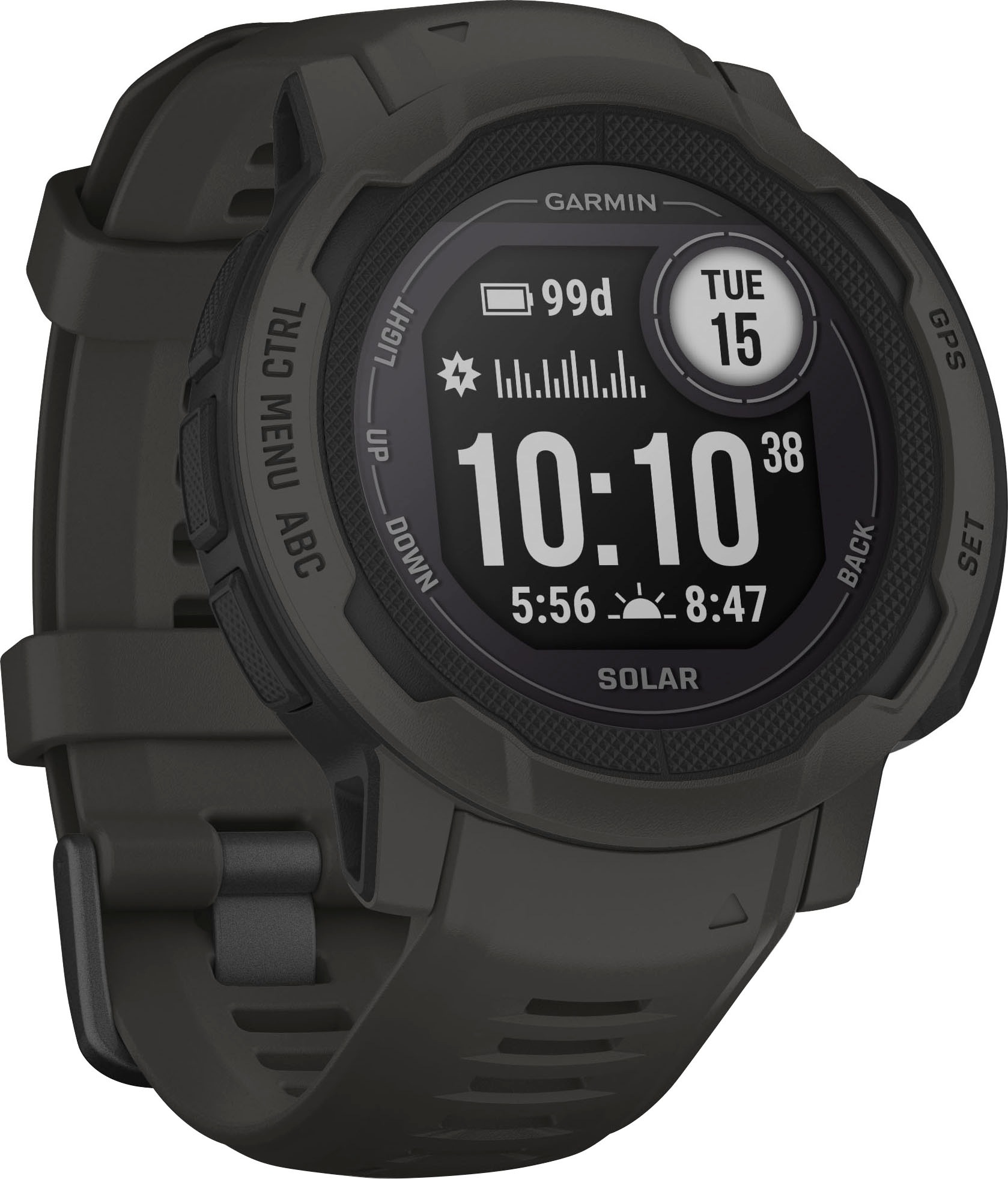 GARMIN Smartwatch »INSTINCT 2 SOLAR« (2, 3 cm / 0, 9;Pulssensor;VO2max;Barometer;Beschleunigungssensor;Kompass (Magnetometer);Thermometer ′′)...