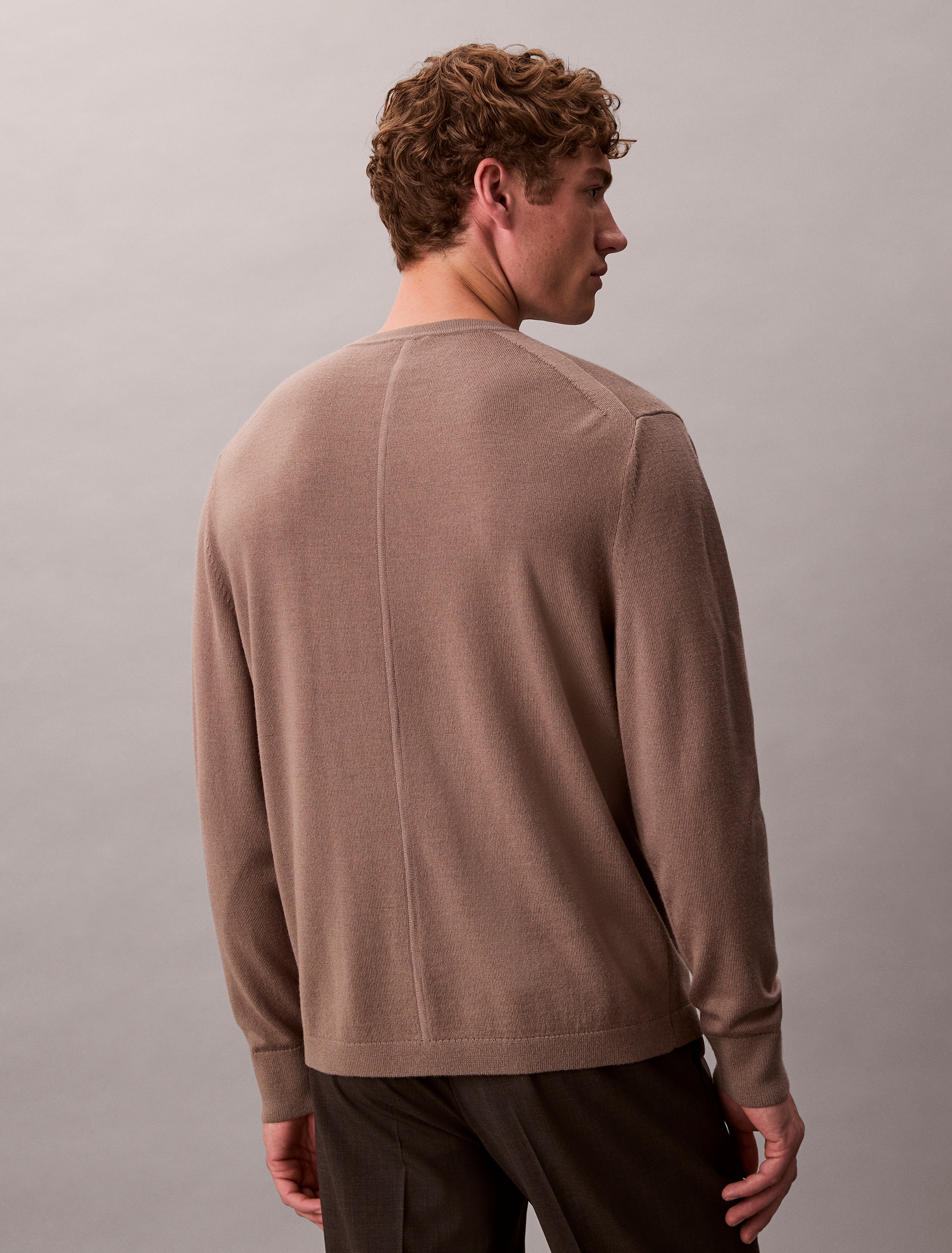 Calvin Klein Strickpullover »LS 100% MERINO CREW 14GG«, Mit Rundhalsausschnitt, regular fit