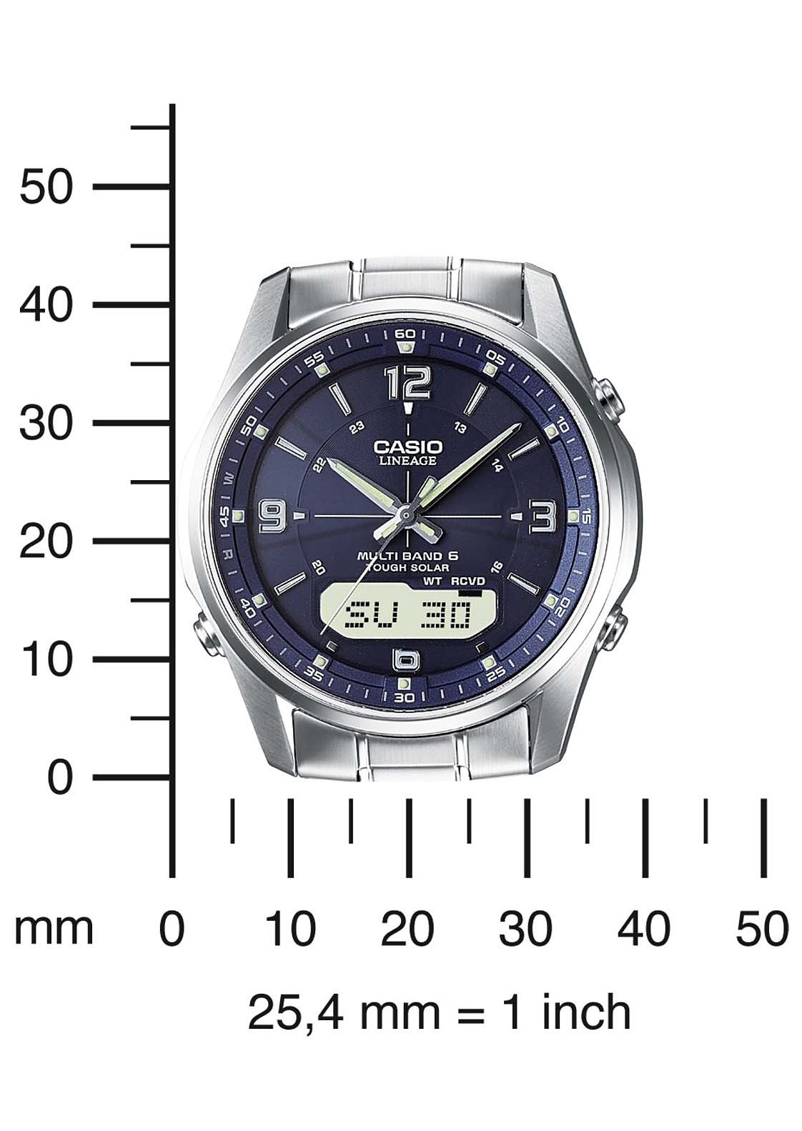 Casio Funk Funkchronograph »LCW-M100DSE-2AER«, Solaruhr, Armbanduhr, Herrenuhr, Edelstahlarmband, Saphirglas