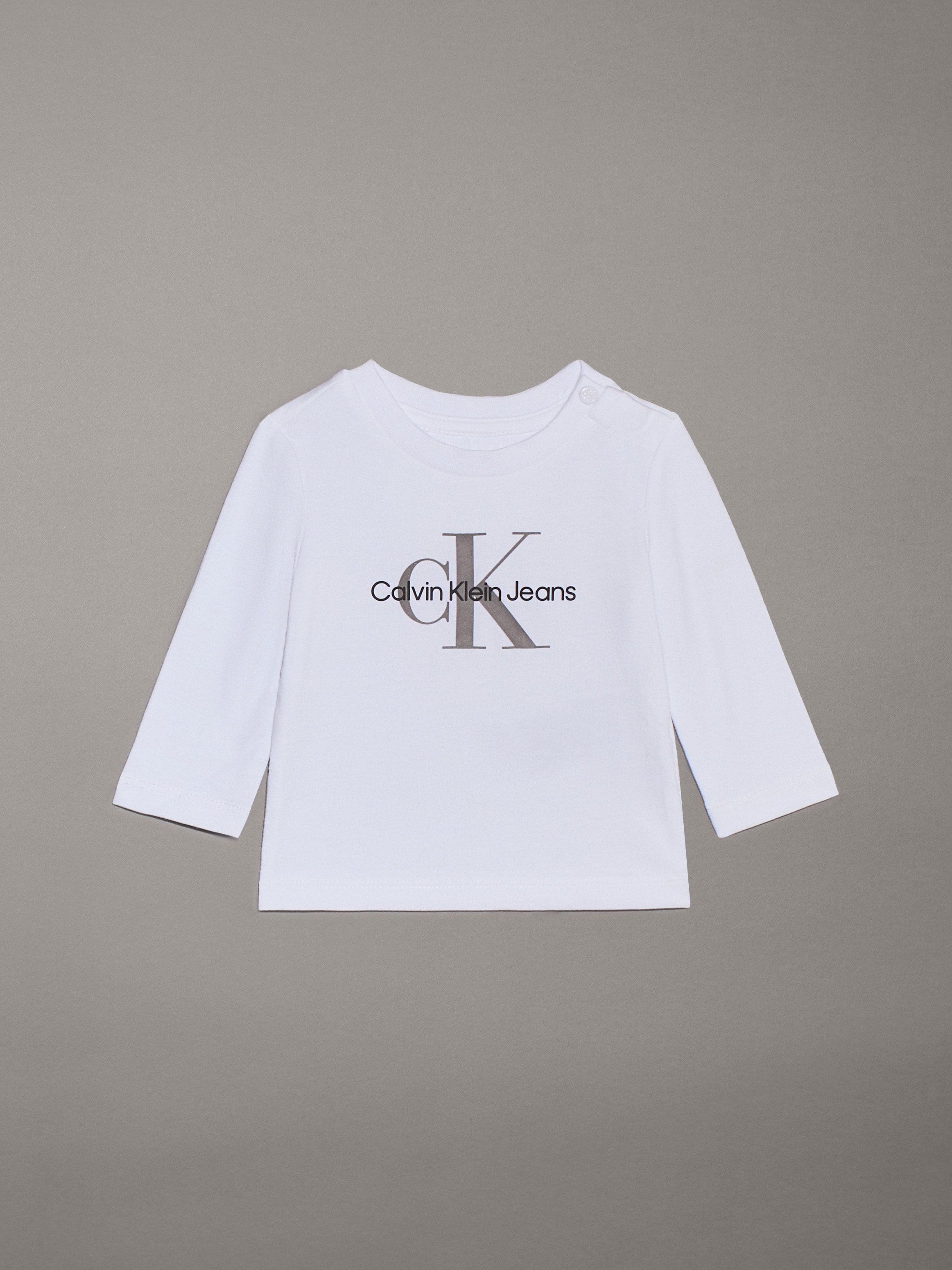 Calvin Klein Jeans Langarmshirt »MONOGRAM LS T-SHIRT« für Babys bis 2 Jahre, mit großem Druck