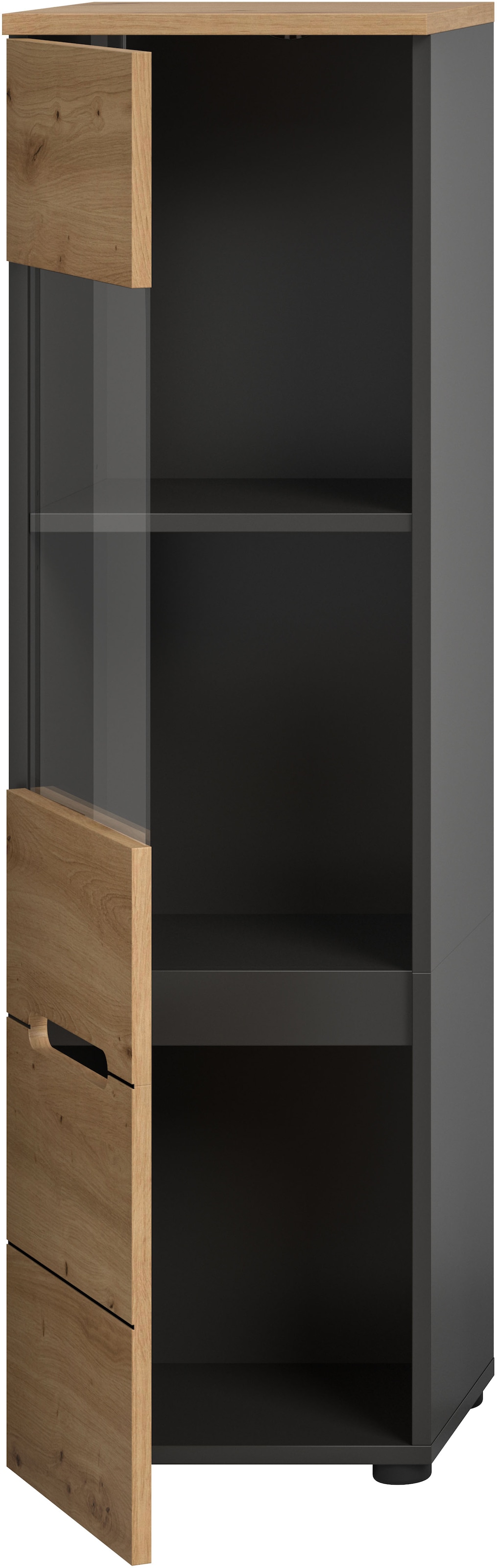 INOSIGN Vitrine »REHAT, TOPSELLER!, Höhe 125 cm, 1 Glastür, 1 Böden, 3 Fächer« stehend und hängend montierbar, 1 Stk. tlg. Vitrinenschrank, Schrank, Glasvitrine, Wohnzimmervitrine