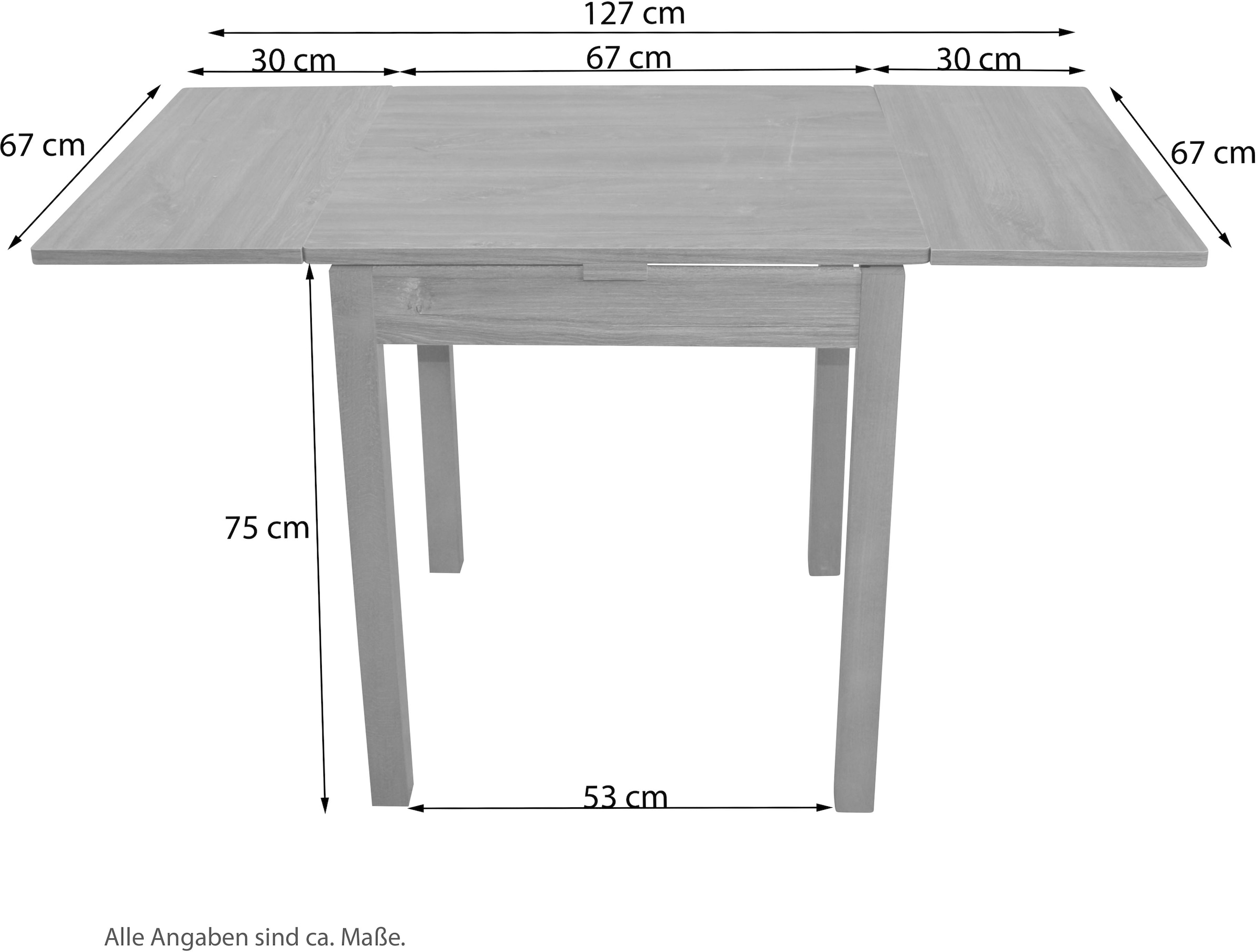 HOFMANN LIVING AND MORE Essgruppe »Berta« Spar-Set, 1 Tisch, 2 Stühle, 3 Stk. tlg.