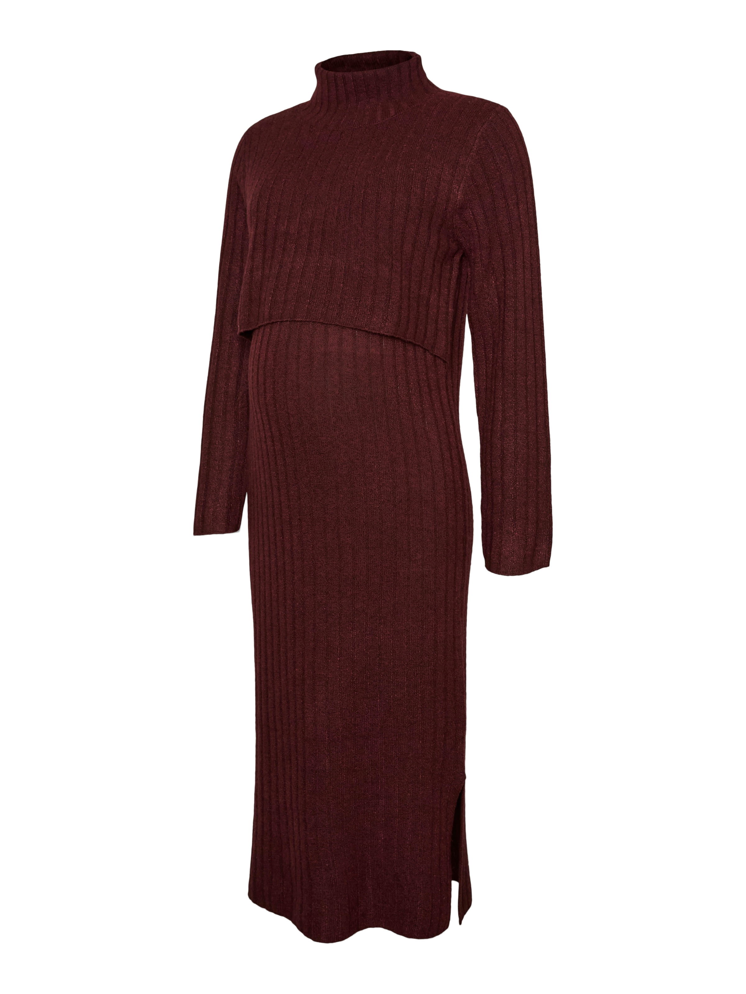 Mamalicious Strickkleid »MLSUNIVA JUNE LS KNIT MIDI DRESS 2F NOOS« Materialmix, regular fit