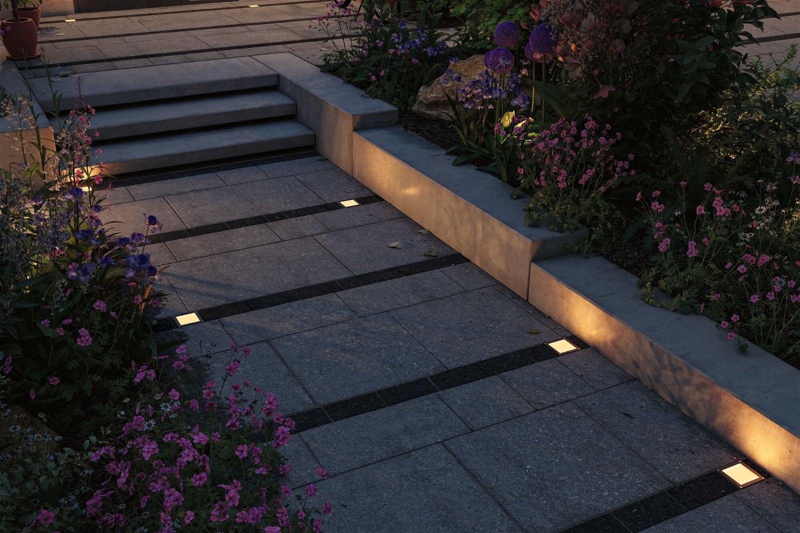 Paulmann LED Einbauleuchte »Brick IP67 eckig 100x100mm 1W 18lm 230V Edelstahl«, 1 flammig, Bodeneinbauleuchte Smart Home Zigbee 3.0, Insektenfreundlich