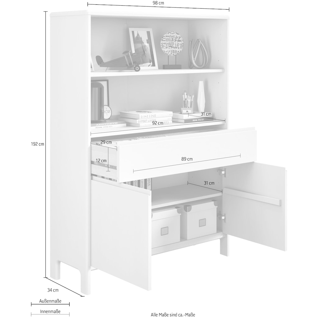 Home affaire Regal »Luven«, zertifiziertes Massivholz, Breite 98 cm