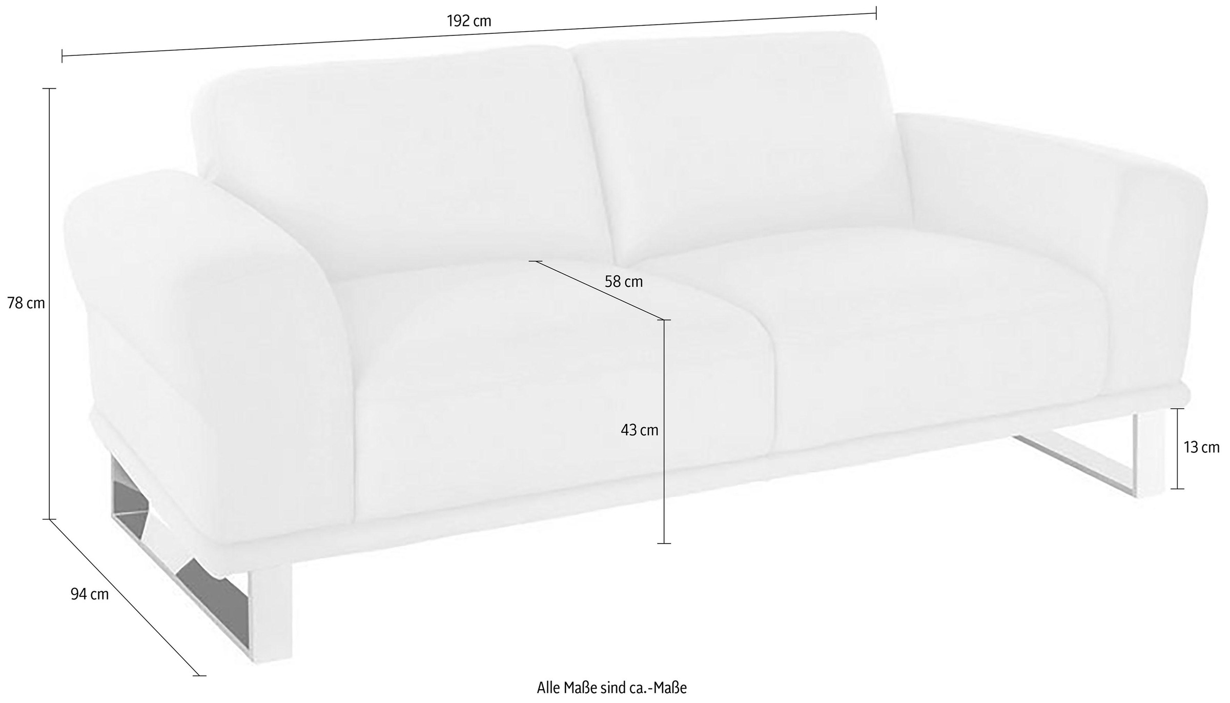 W.SCHILLIG 2-Sitzer »montanaa« mit Metallkufen in Chrom glänzend, Breite 192 cm