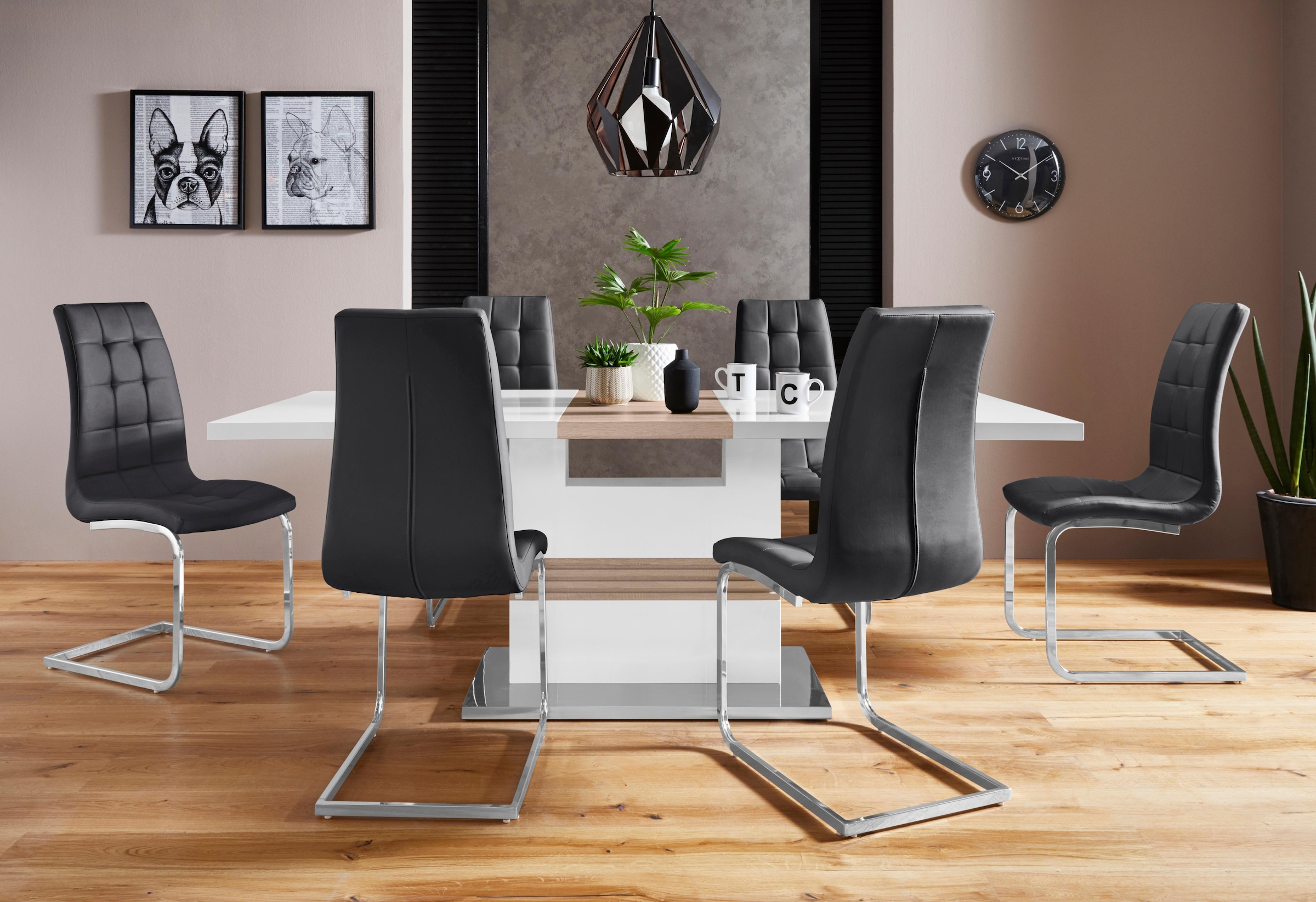INOSIGN Essgruppe »Perez/Lola« Set, 5 Stk. tlg. mit 4 Stühlen, Tisch auszie günstig online kaufen