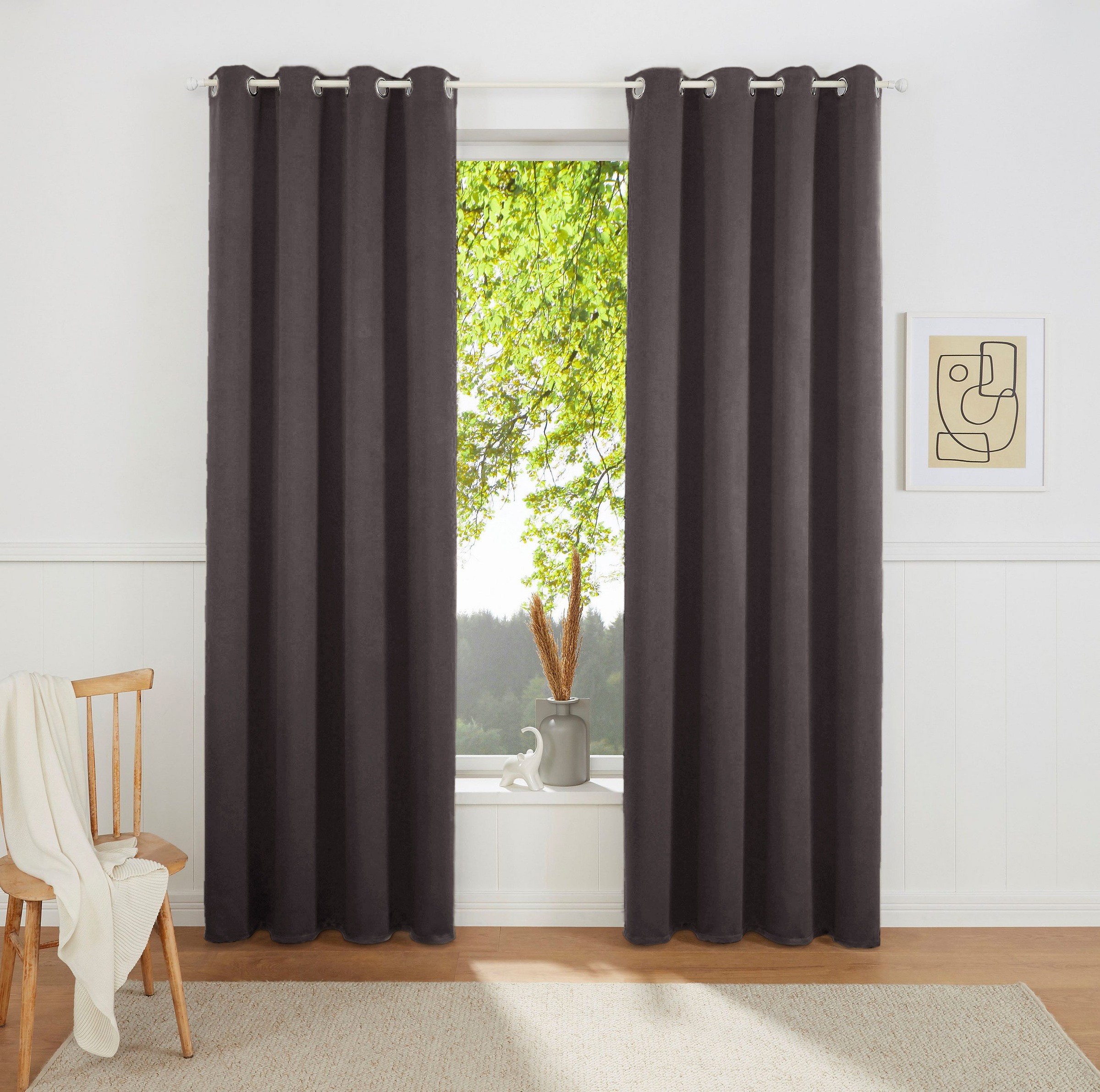 my home Gardine »SOLA« Ösen 1 Stk. tlg. Schal einfarbig, Verdunkelung, 1er günstig online kaufen