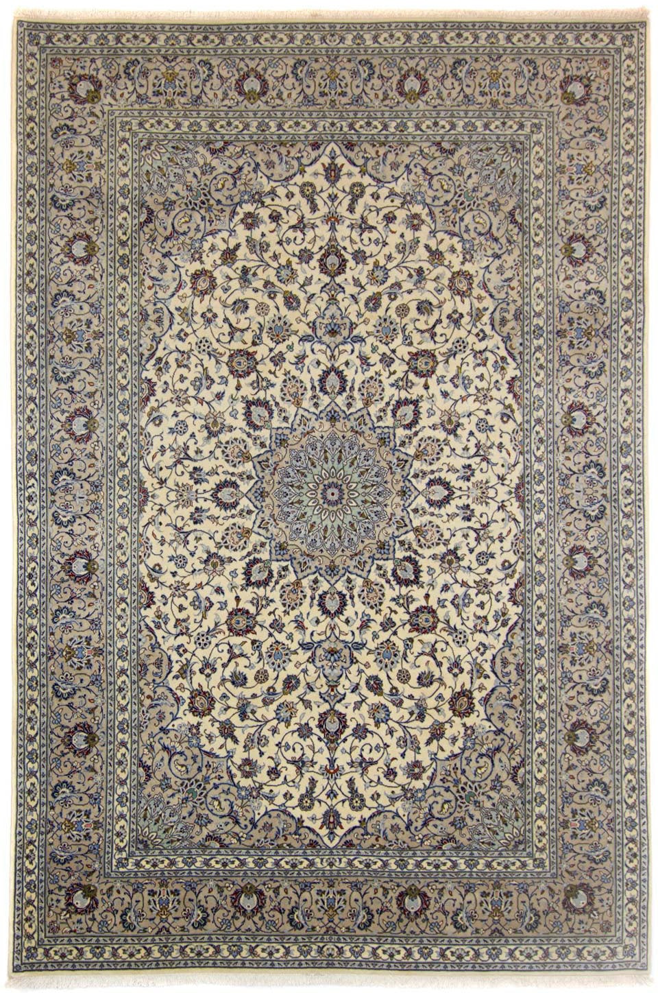 morgenland Wollteppich »Keshan Medaillon Beige chiaro 348 x 250 cm«, rechte günstig online kaufen